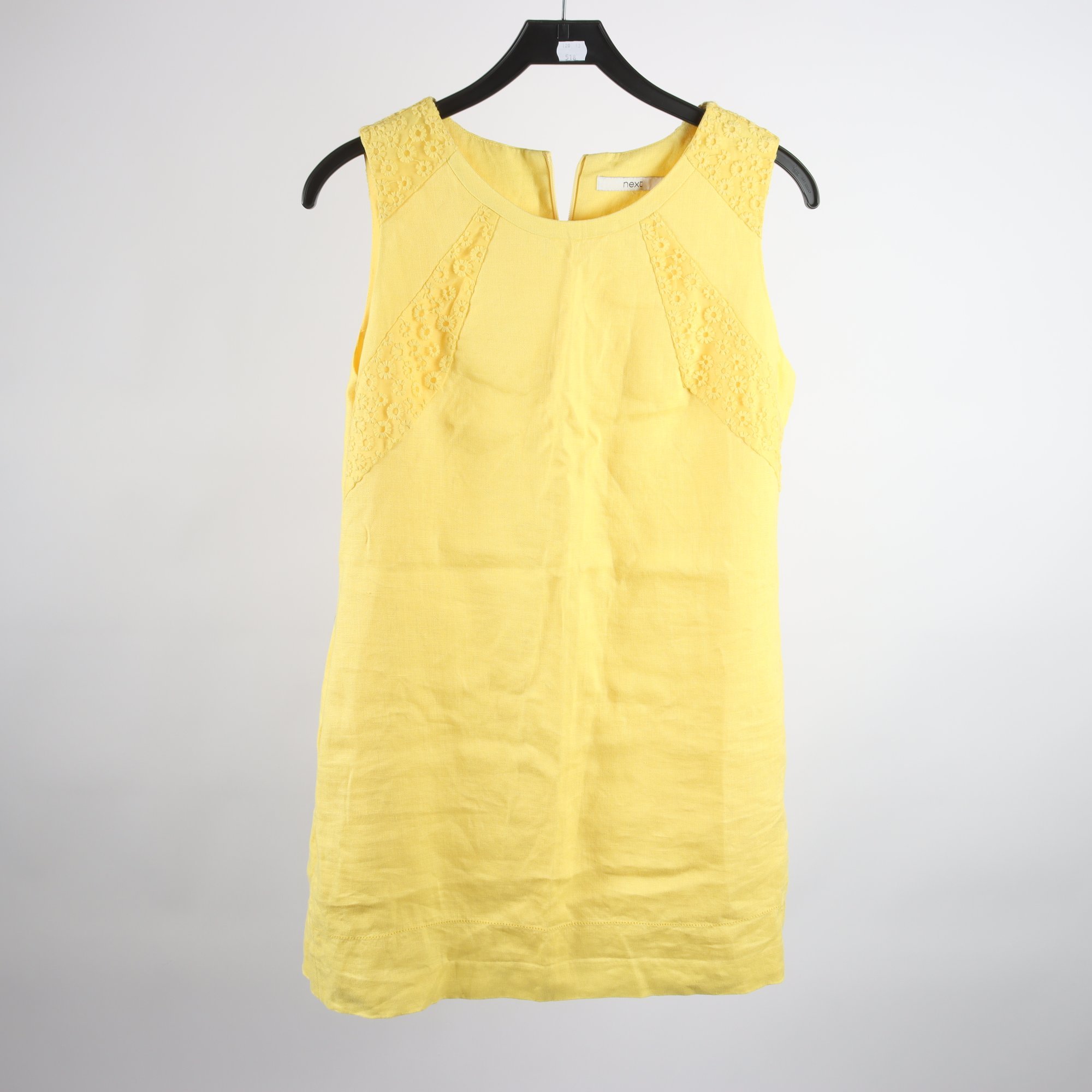Klänning, Next, gul, 100% lin, stl. 42.