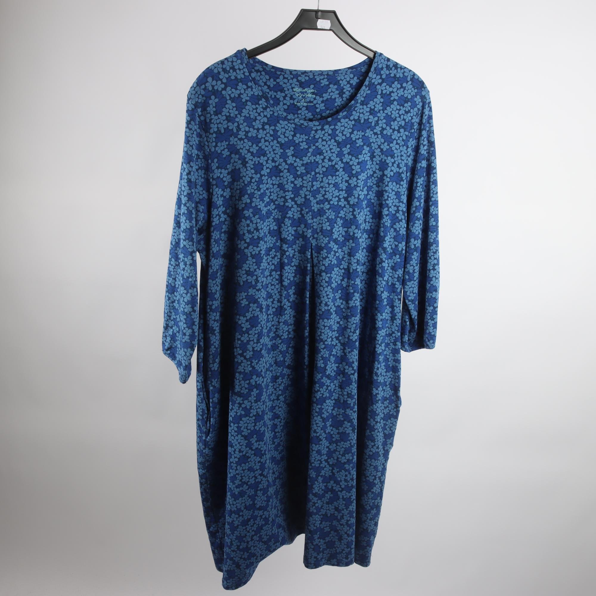 Klänning, Gudrun Sjödén, blommig, blå, stl. XL.