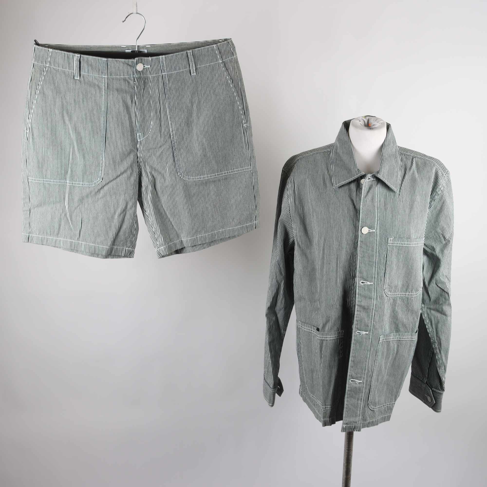 Worker jackets och shorts, Weekday, randig, vit, blå, stl. M.