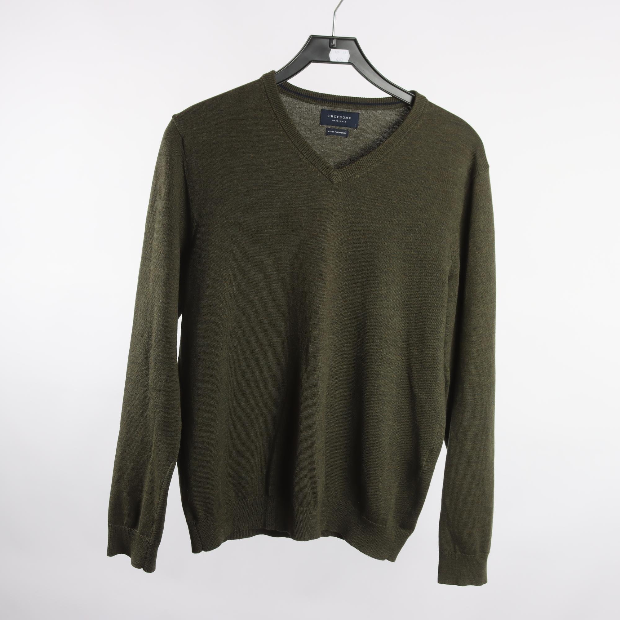 Tröja, Profuomo, grön, ull, stl. L.