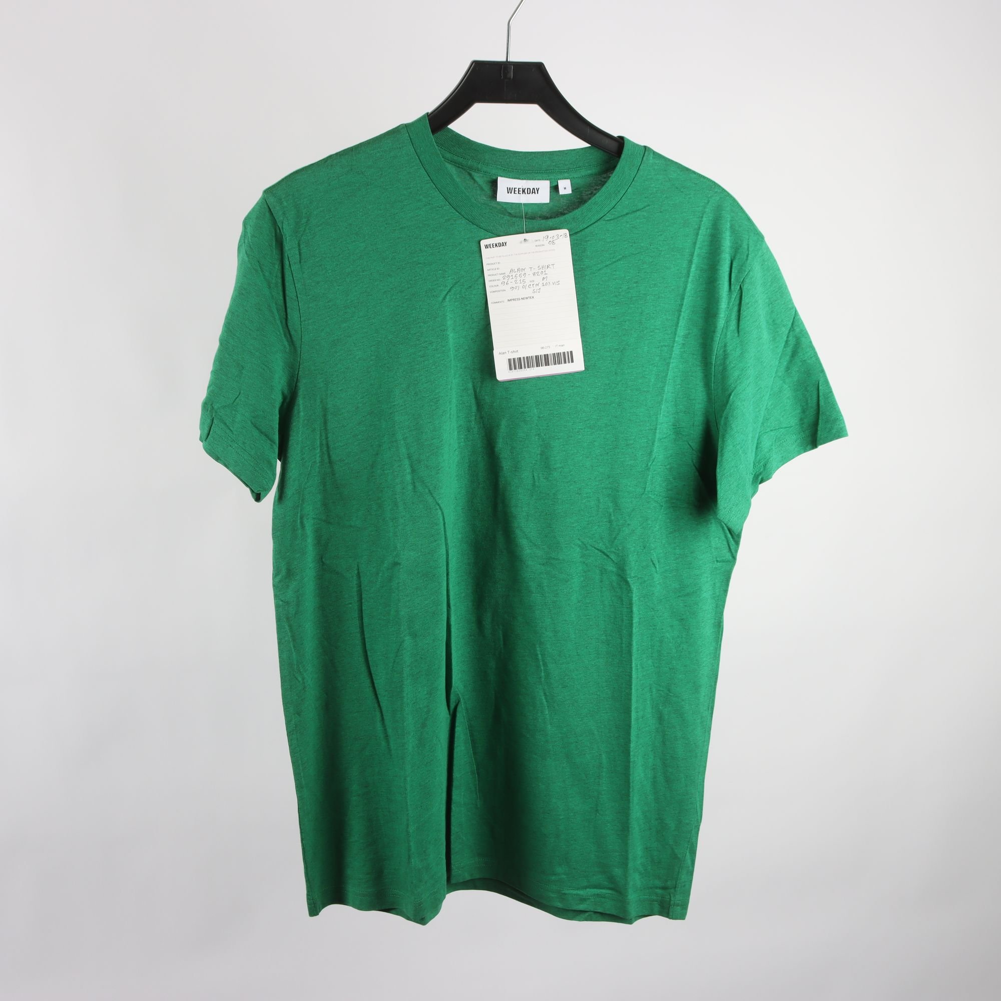 T-shirt, 2-pack, Weekday, blå, grön, slt. M.