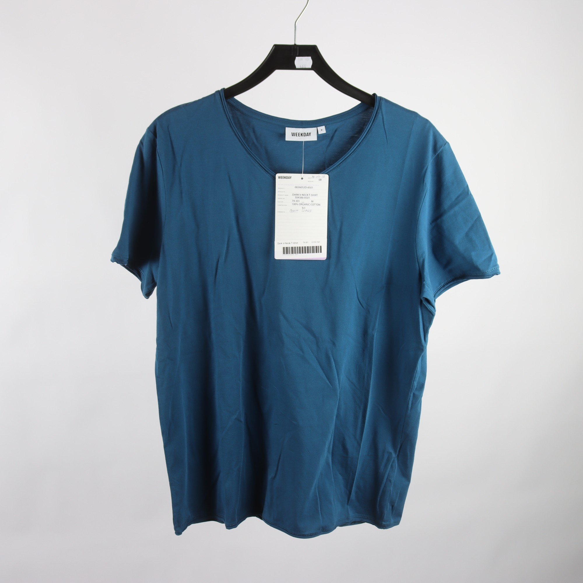 T-shirt, 2-pack, Weekday, blå, vit, stl. M.