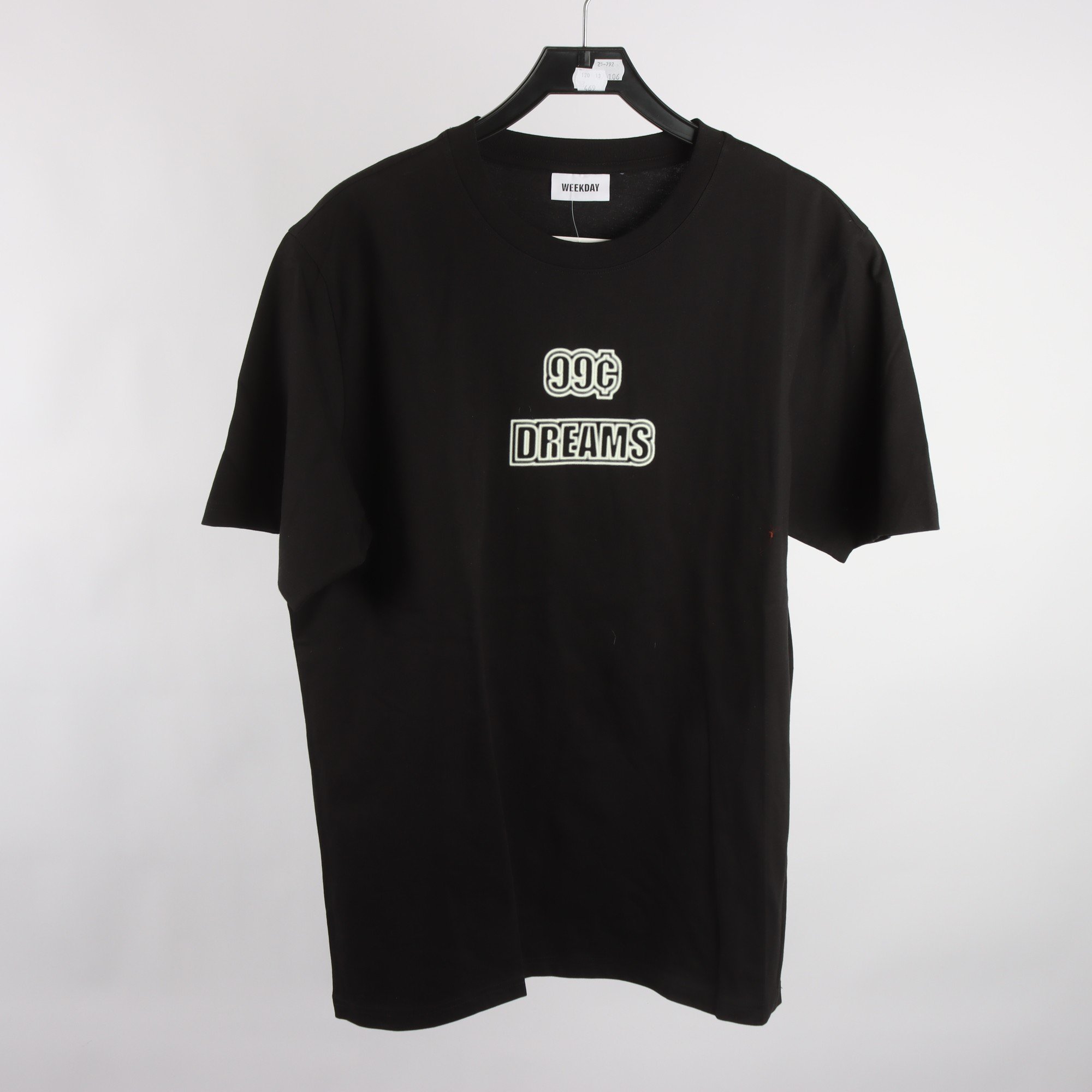 T-shirt, 2-pack, Weekday, svart, vit, stl. M.