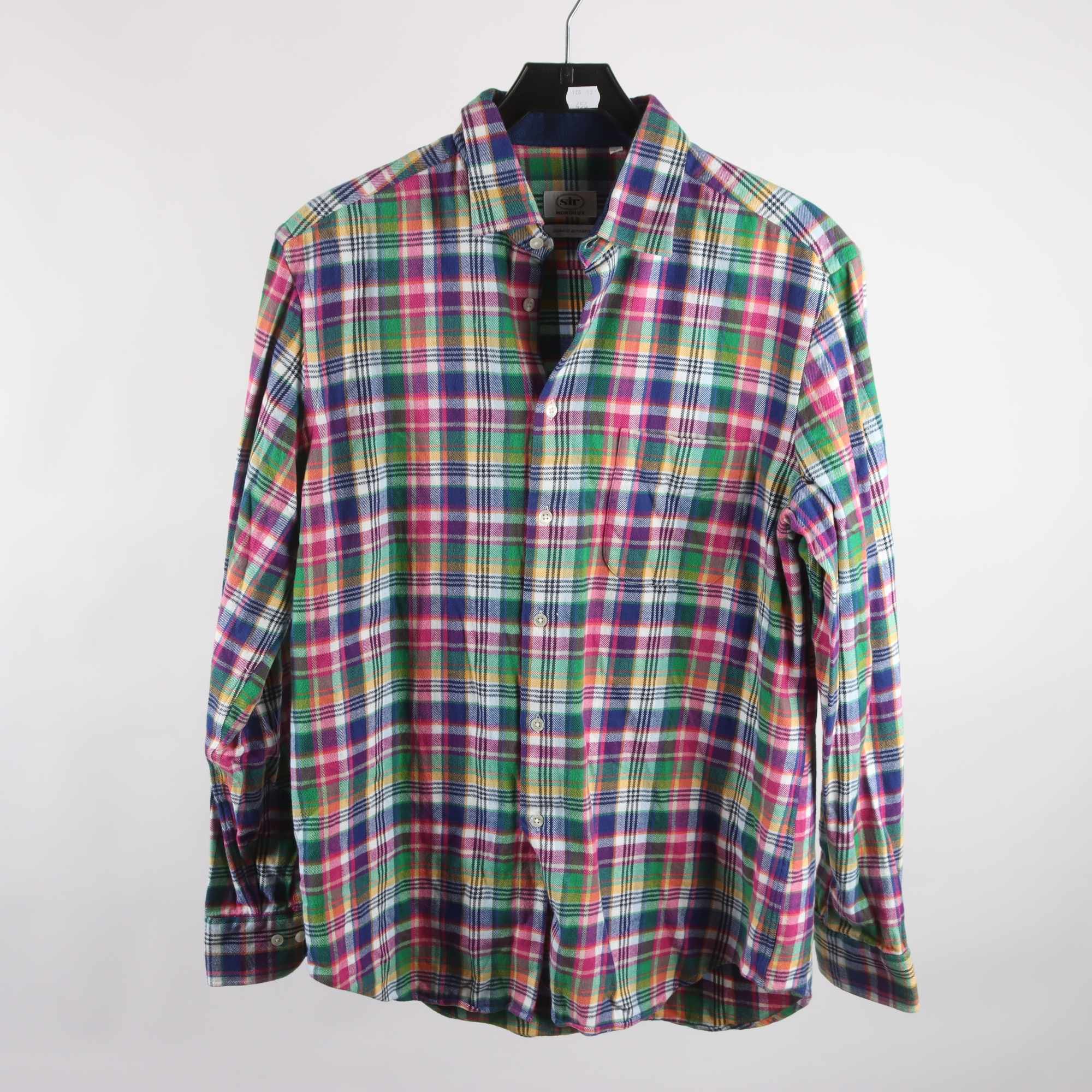 Skjorta, Sir, rutig, blå, rosa, flanell, stl. M.