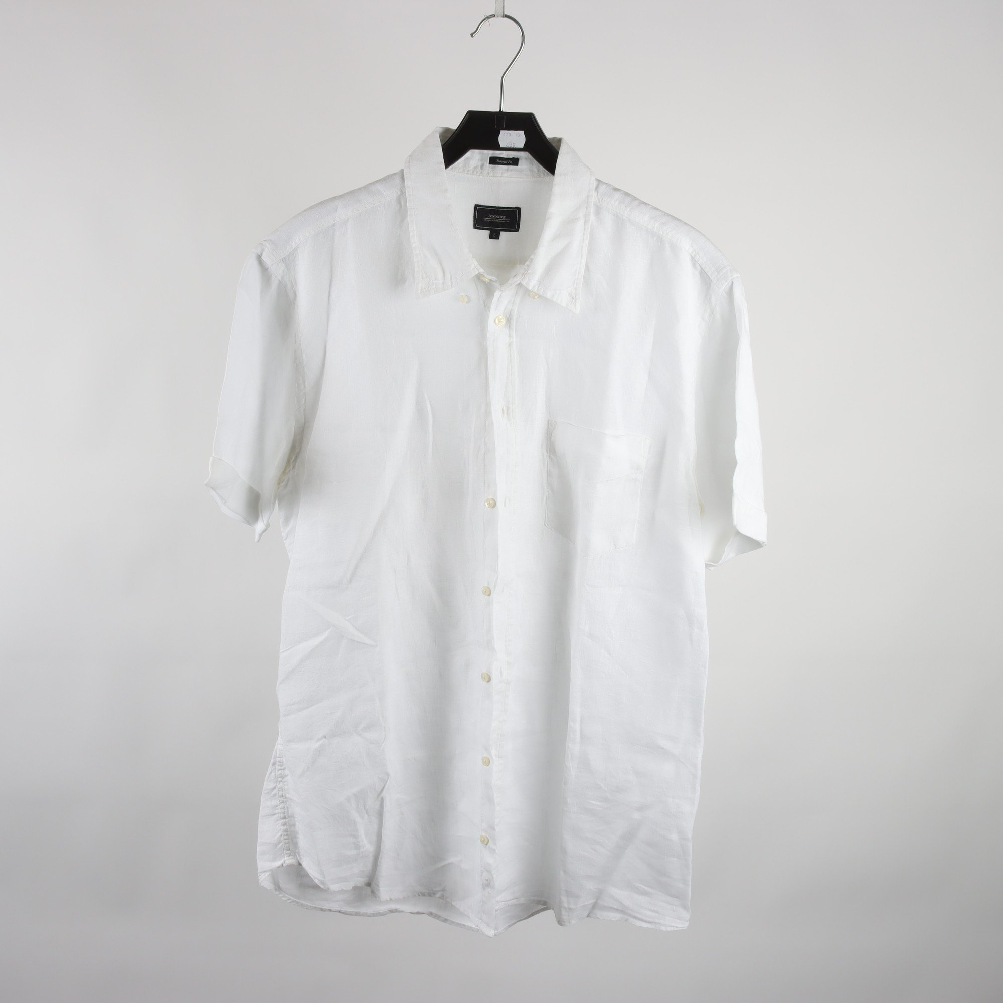 Skjorta, Boomerang, vit, 100% lin, stl. L.