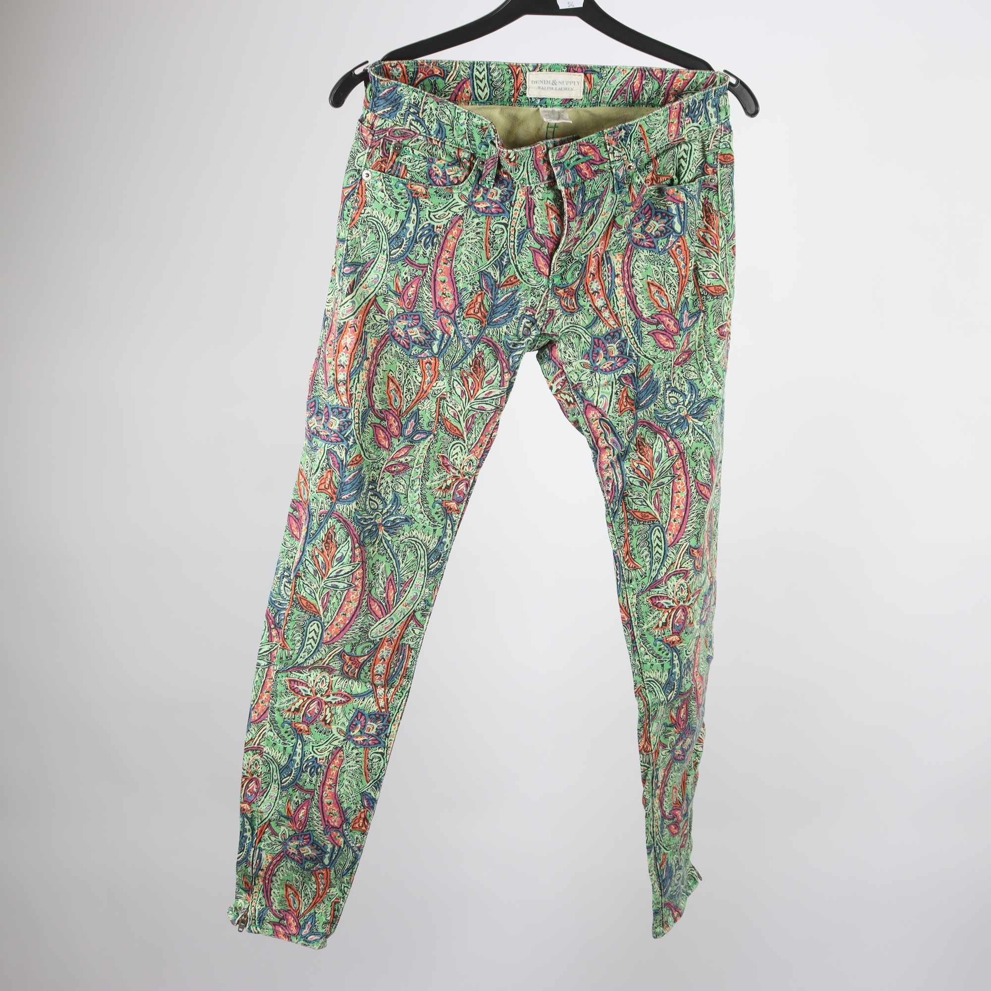 Jeans, Ralph Lauren, grön, mönstrad, stl. 26