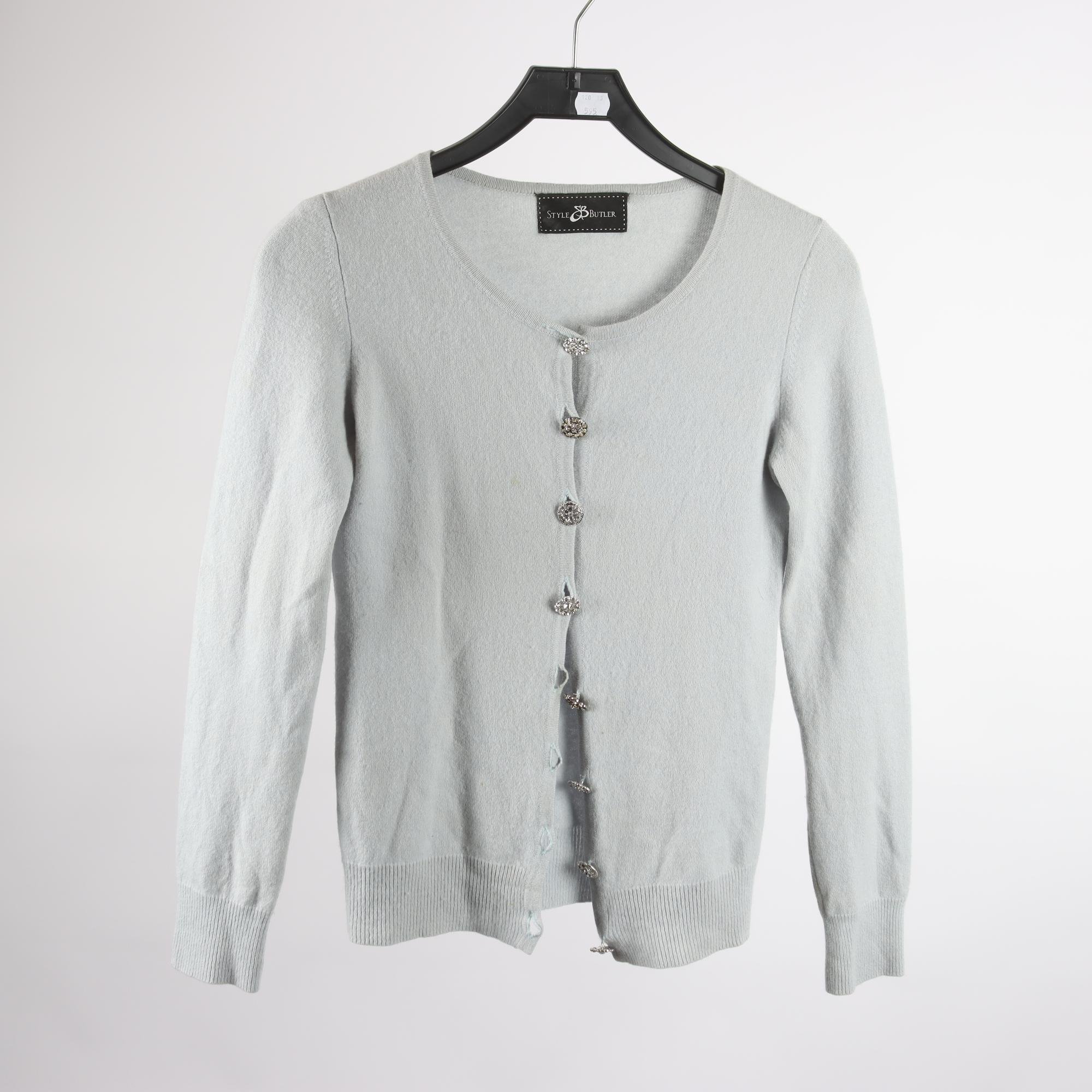 Kofta, Style Butler, ljusblå, 100% cashmere, stl. S.