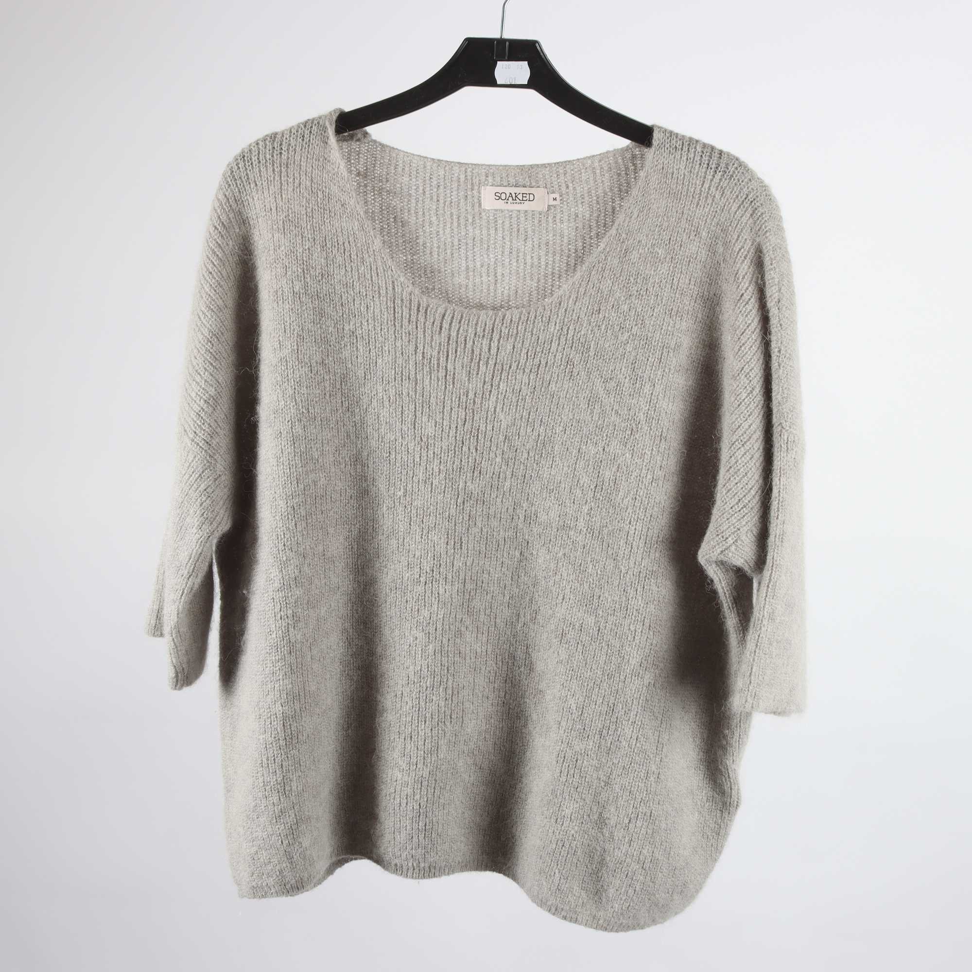 Tröja, Soaked in Luxury, grå, ull, alpaca, stl. M.