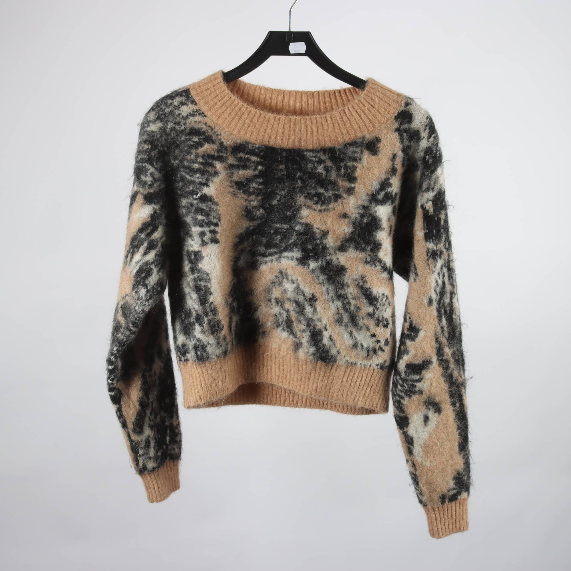 Tröja, H&M Studio, brun, svart, ull, mohair, stl. 38.