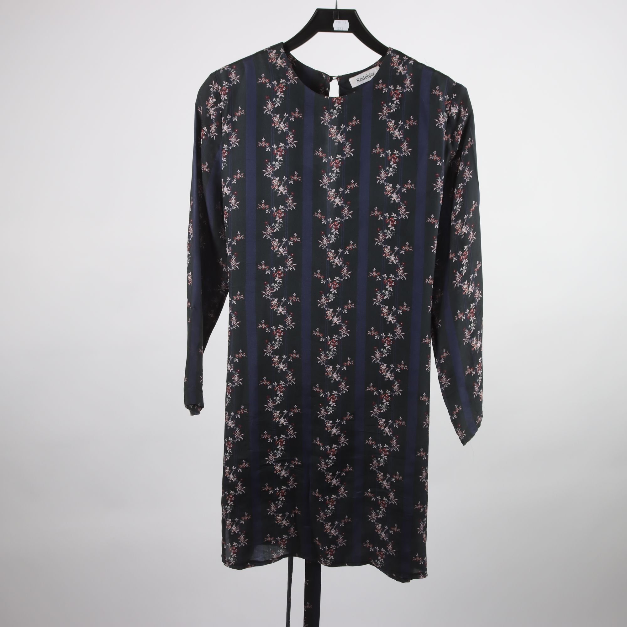 Klänning, Rodebjer, blå, svart, 100% silke, stl. S.