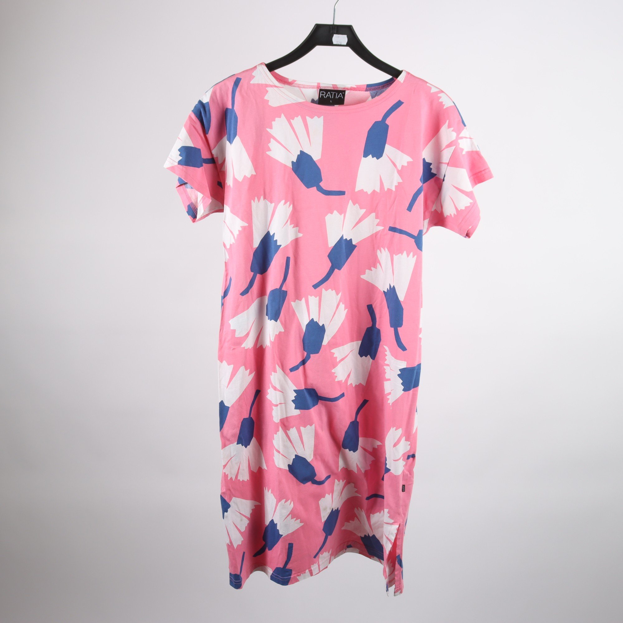 Klänning, Ratia, rosa, blå, stl. L.