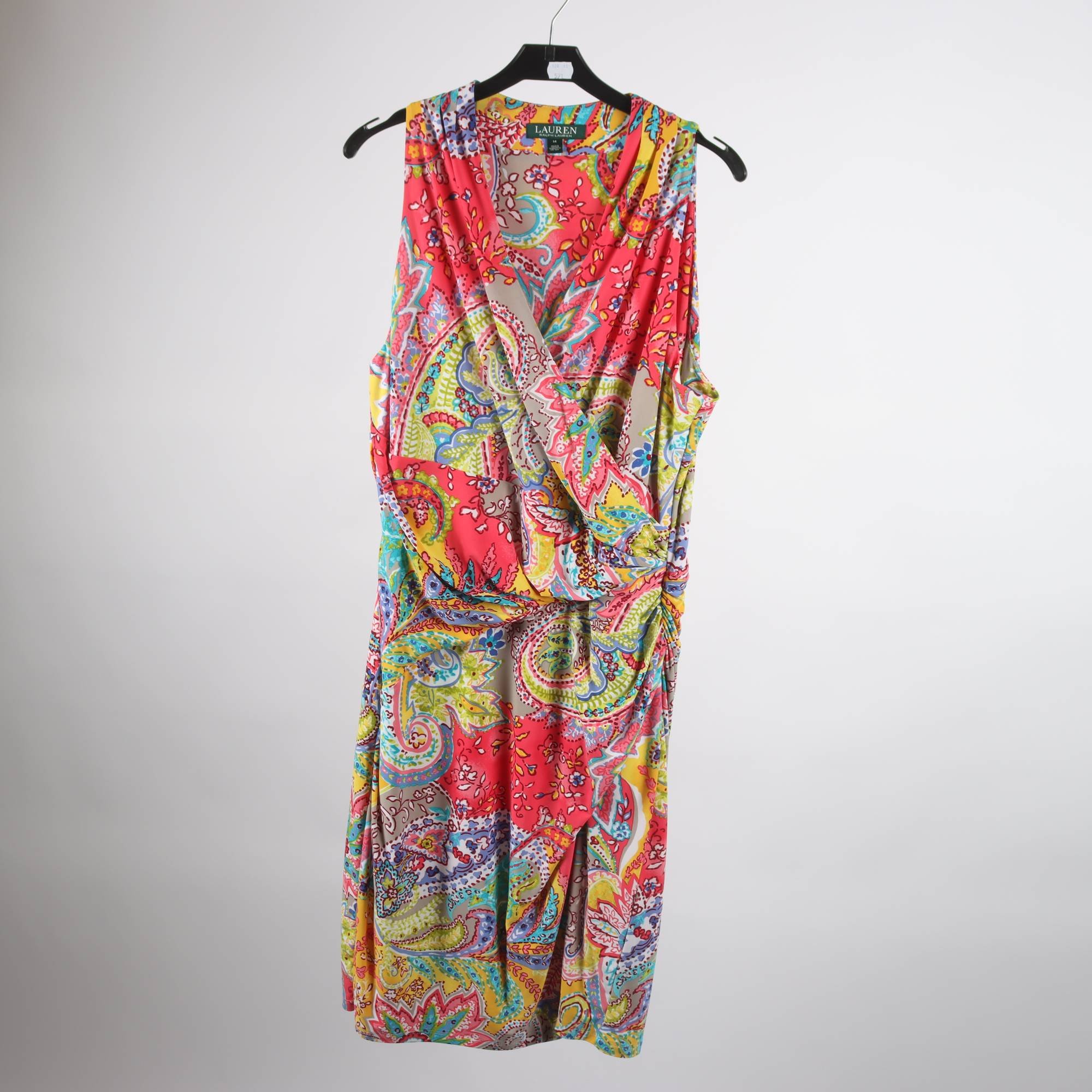 Klänning, Lauren Ralph Lauren, mönstrad, gul, blå, stl. L.