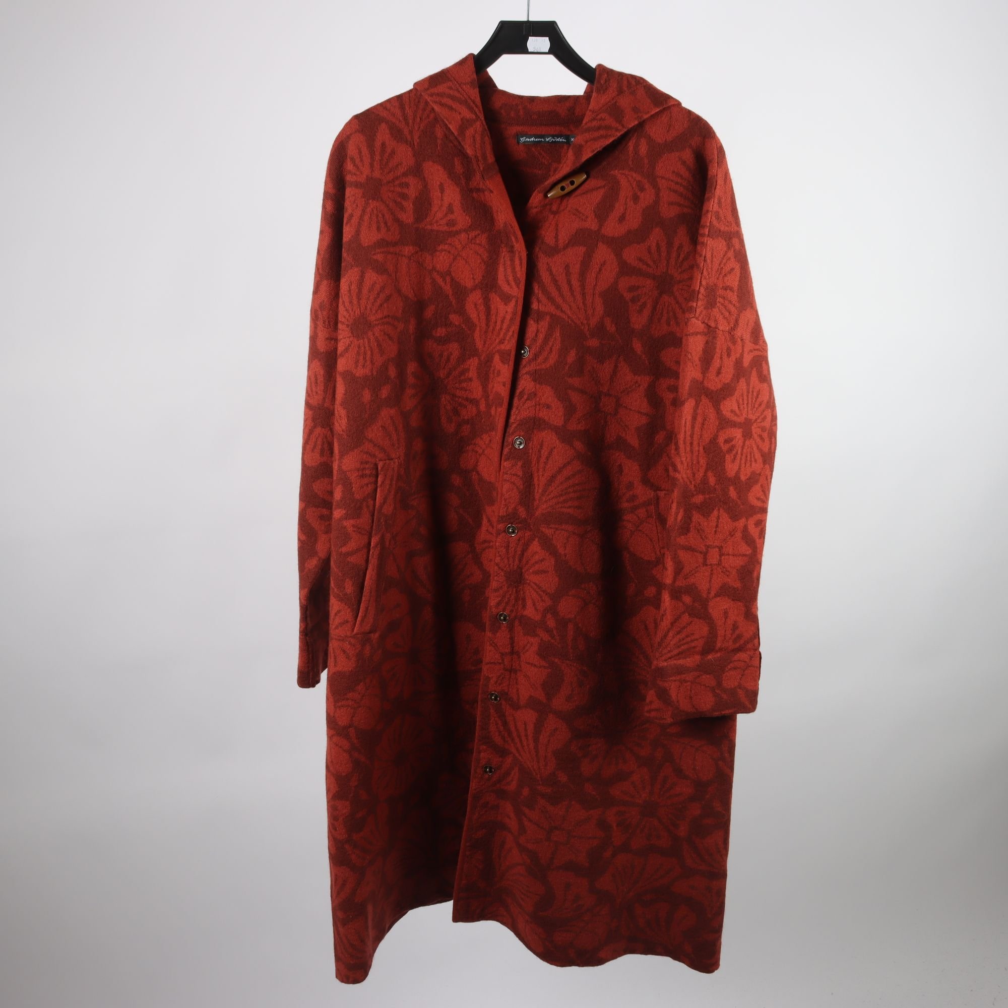 Kappa, Gudrun Sjödén, roströd, stickad, 100% ull, stl. XL.