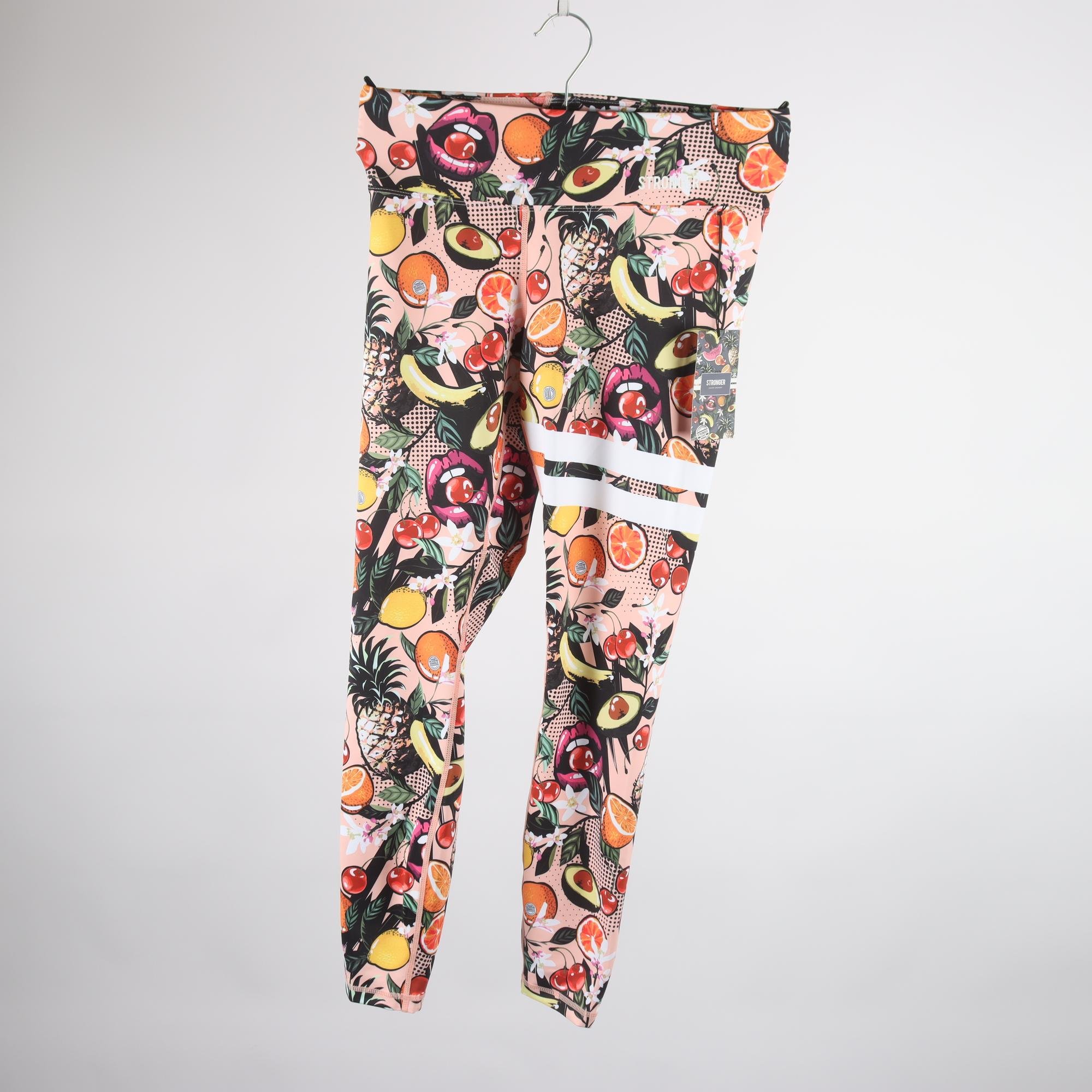 Träningstights, Stronger, mönstrade, aprikos, rosa, stl. M.