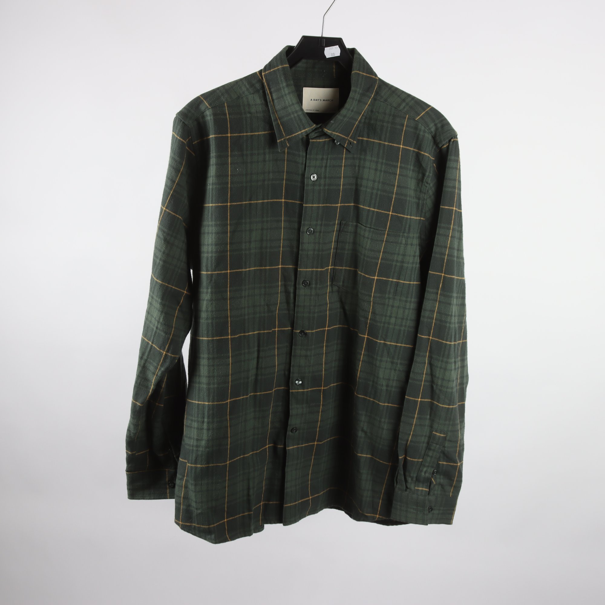 Skjorta, A Days March, grön, rutig, stl. XL