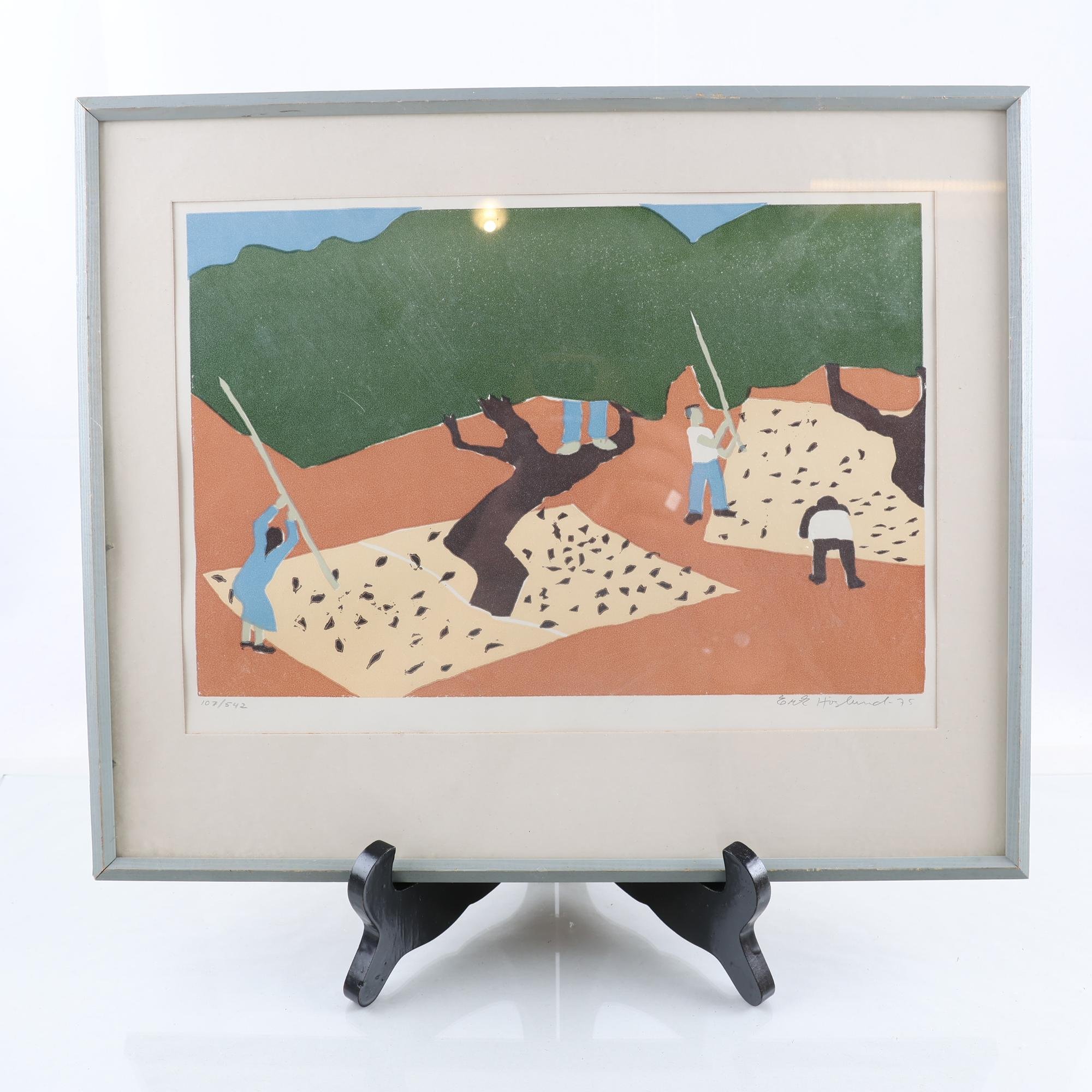 Färglitografi, Erik Höglund(1932-1998), signerad, 107/542, 1975. Samfraktas ej.
