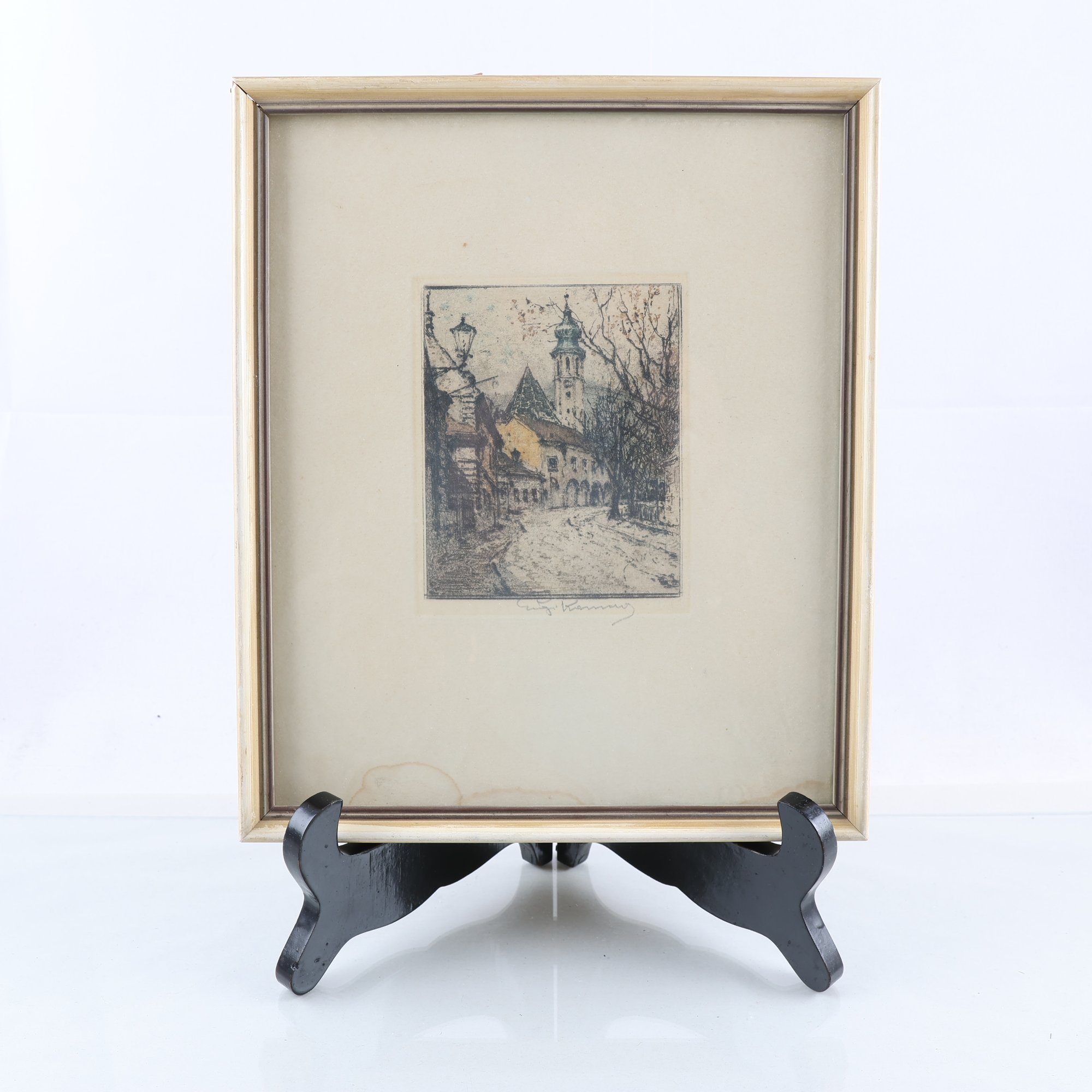 Färgetsning, Luigi Casimir(1881-1962), blyertssignerad. Samfraktas ej.