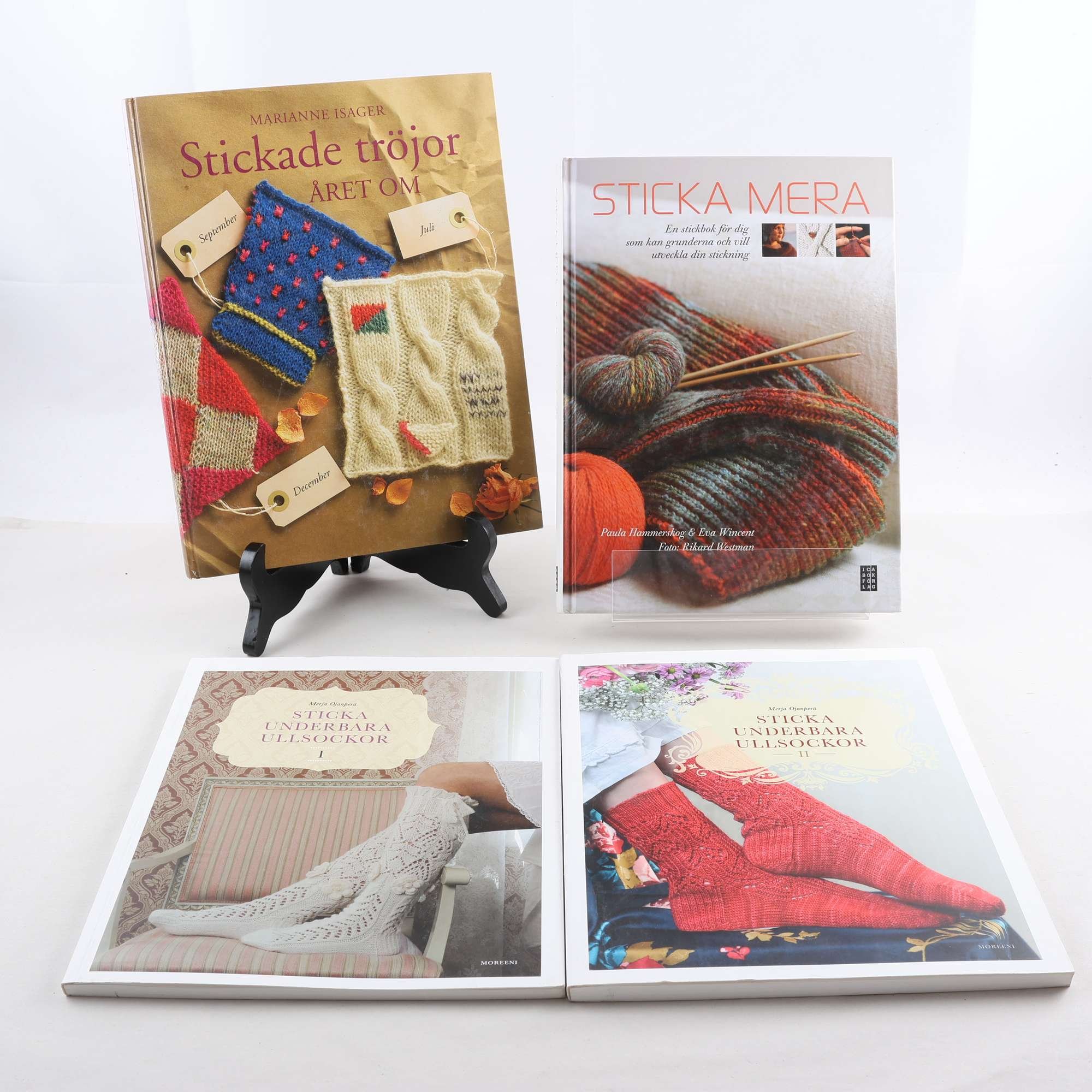 Stickning, bokpaket med 4 volymer. Samfraktas ej.