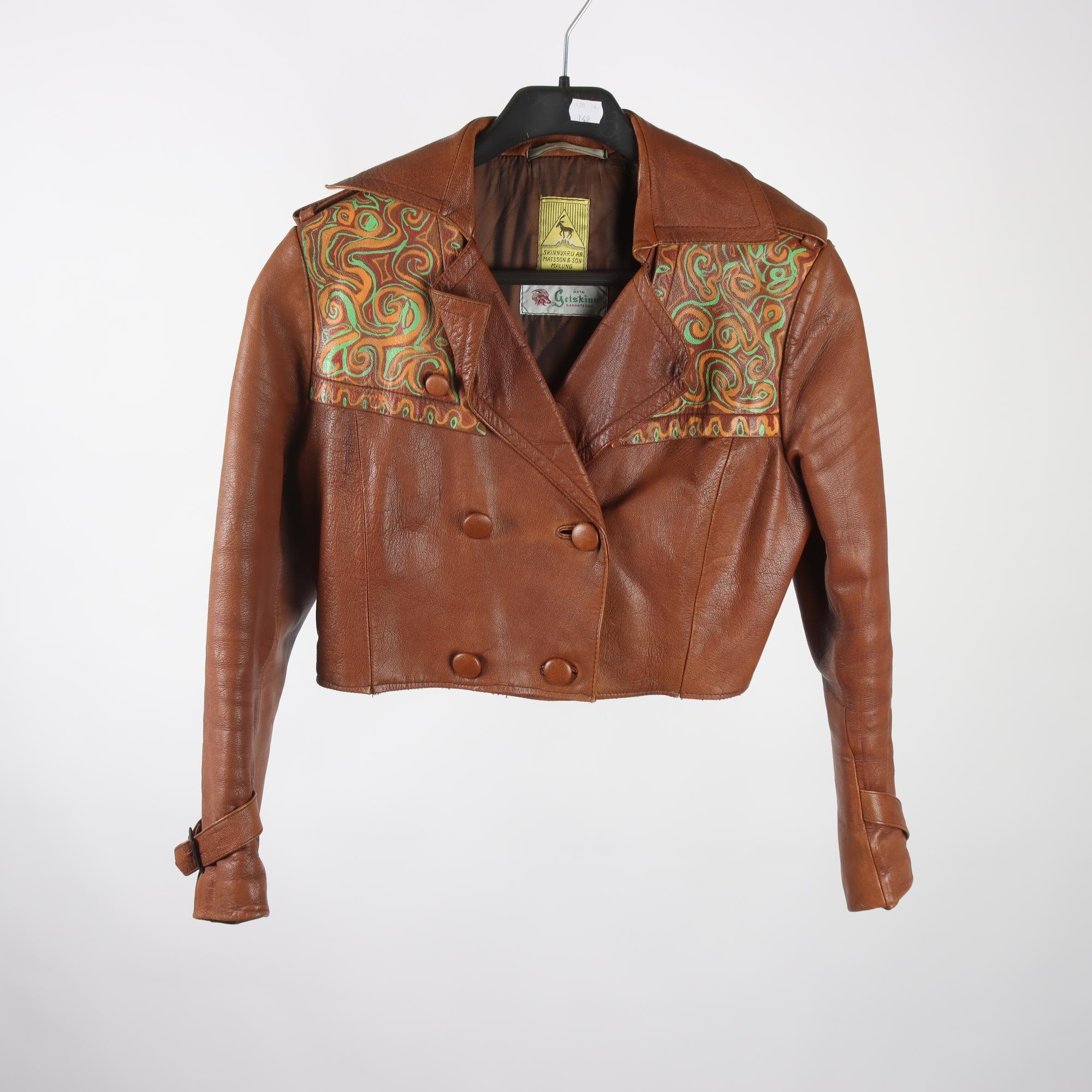 Skinnjacka, Matsson & Son, brun, stl ca. S
