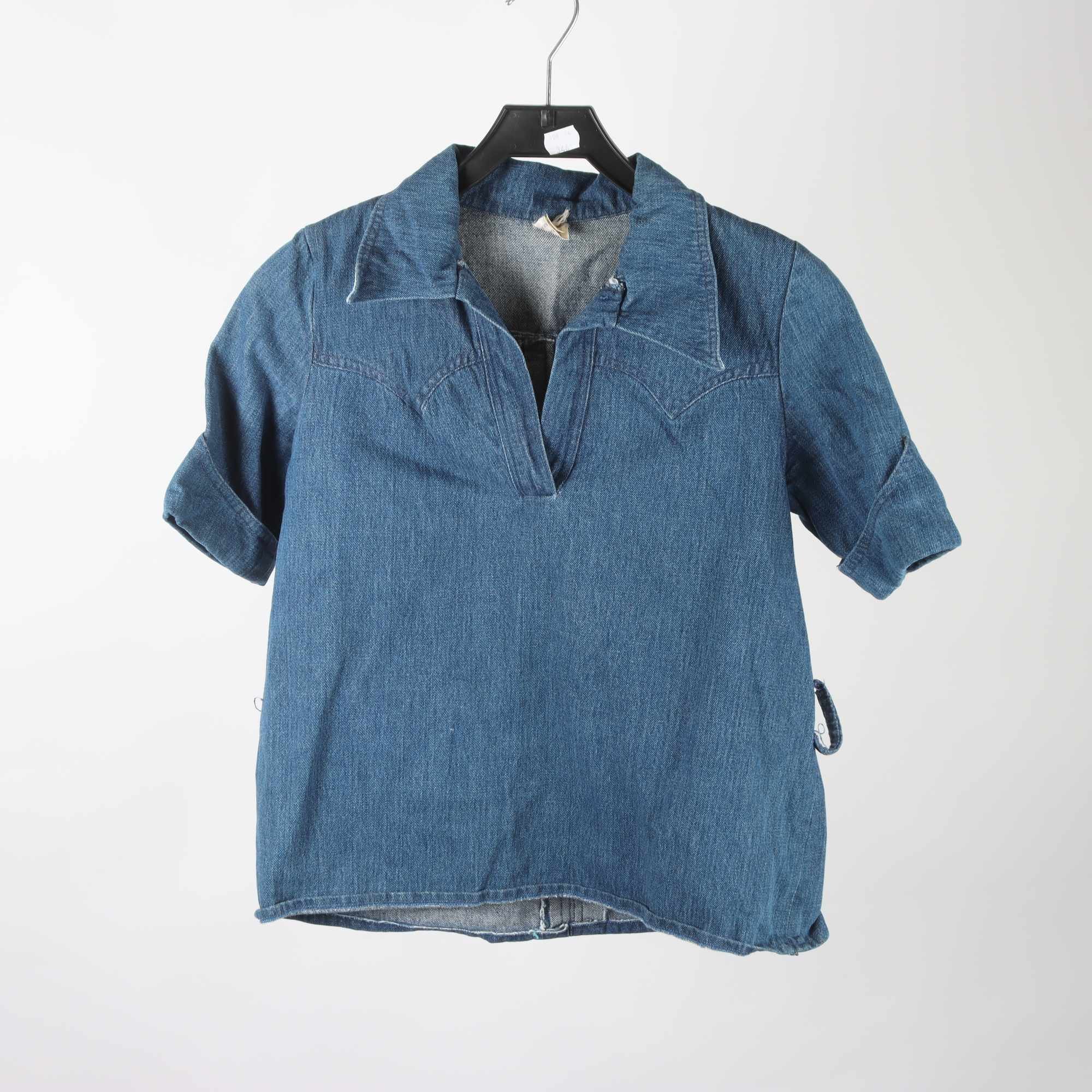 Jeansskjorta, Okänd, blå, retro, stl. ca. XS.