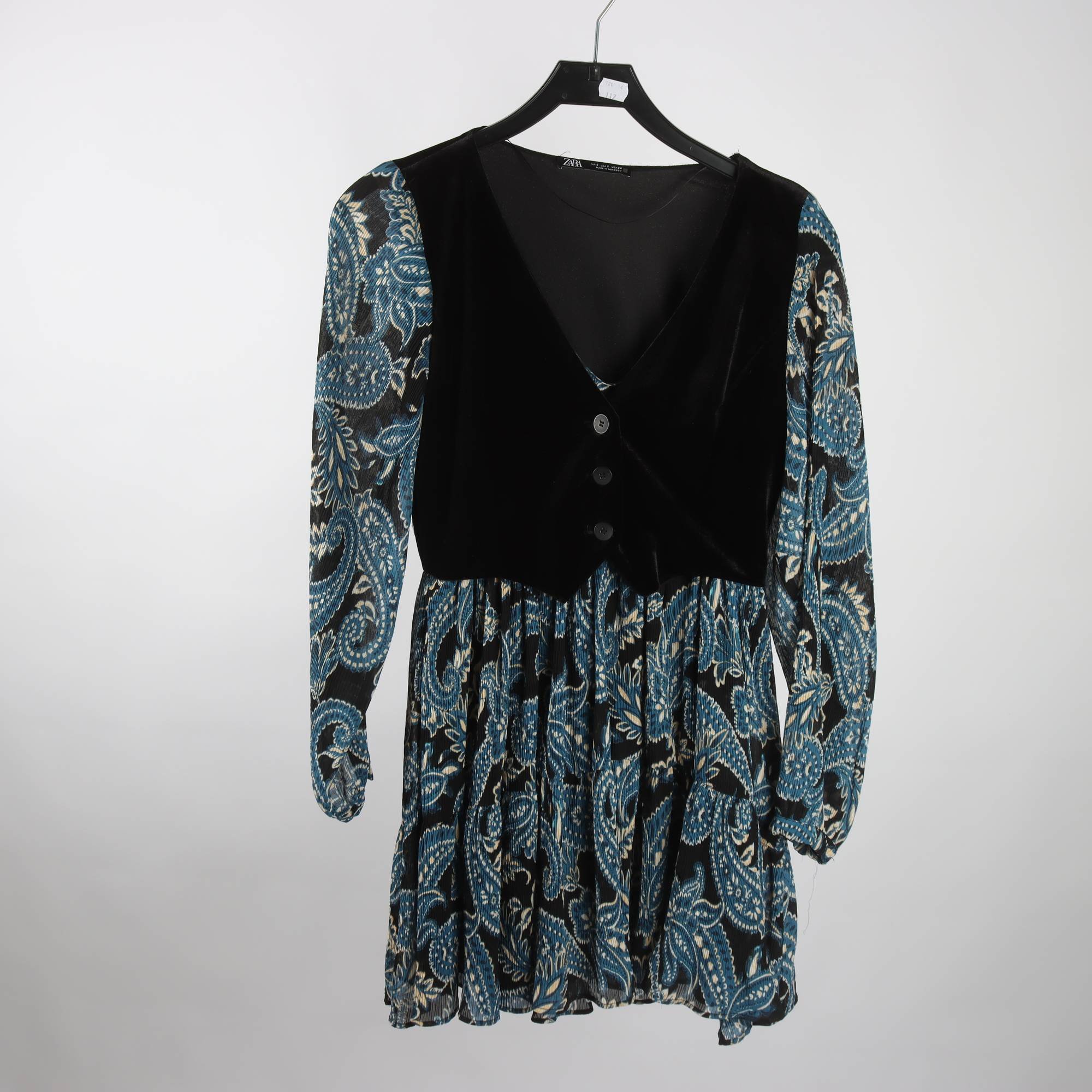 Klänning, Zara, blå, svart, stl. S