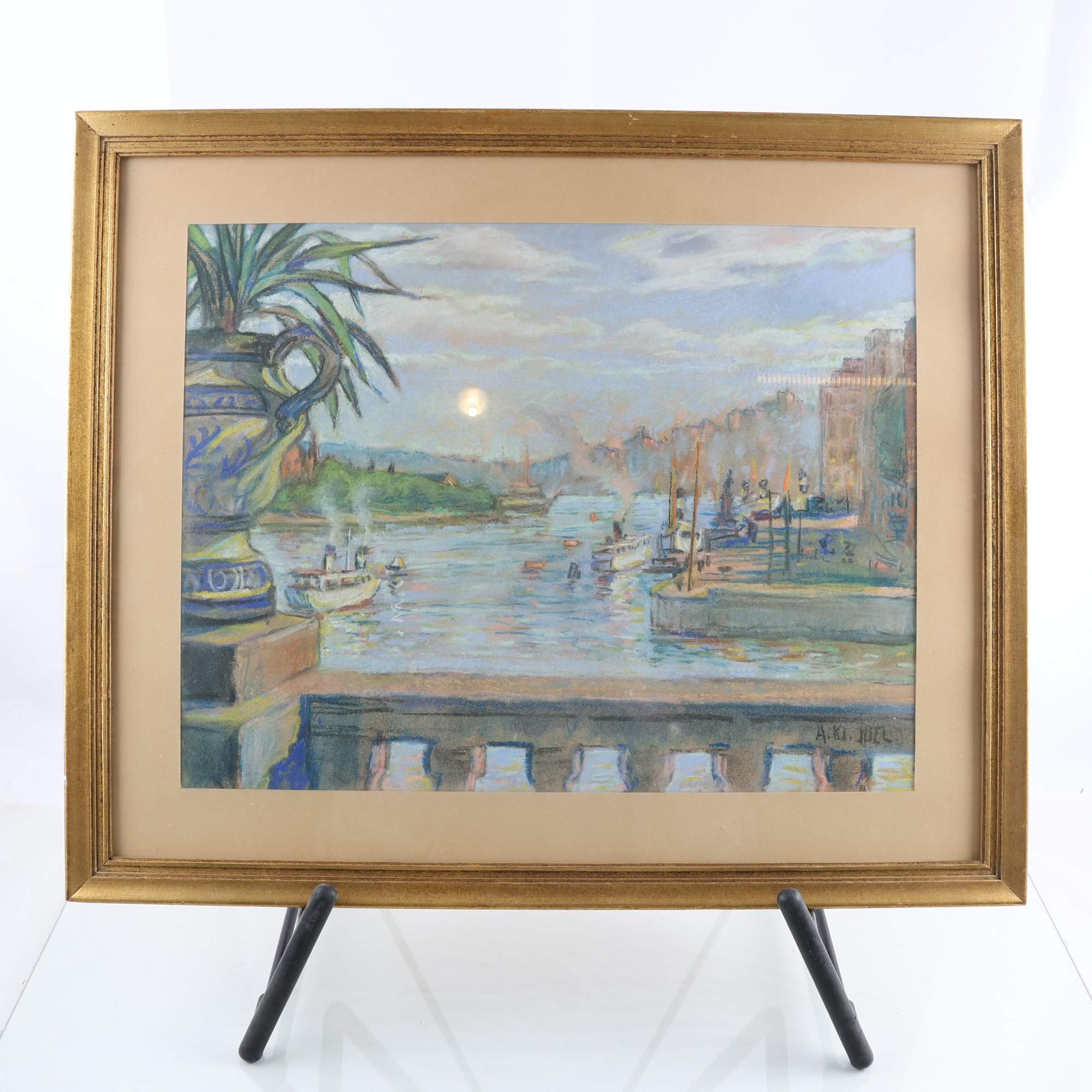 Pastellmålning, Astrid Kjellberg-Juel, (1877-1965), signerad. Endast avhämtning.