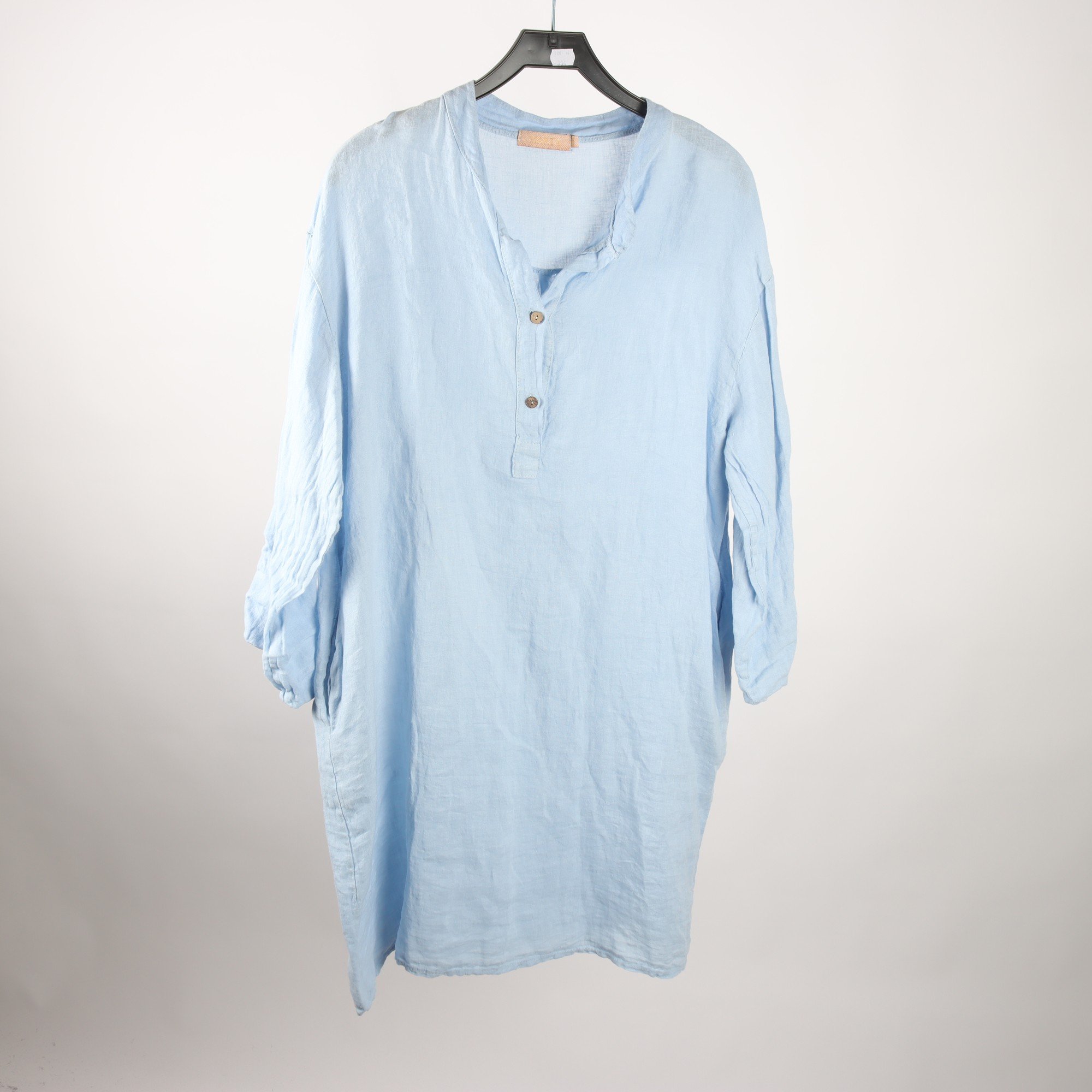 Klänning, Marta, ljusblå, 100% lin, stl. L/XL.