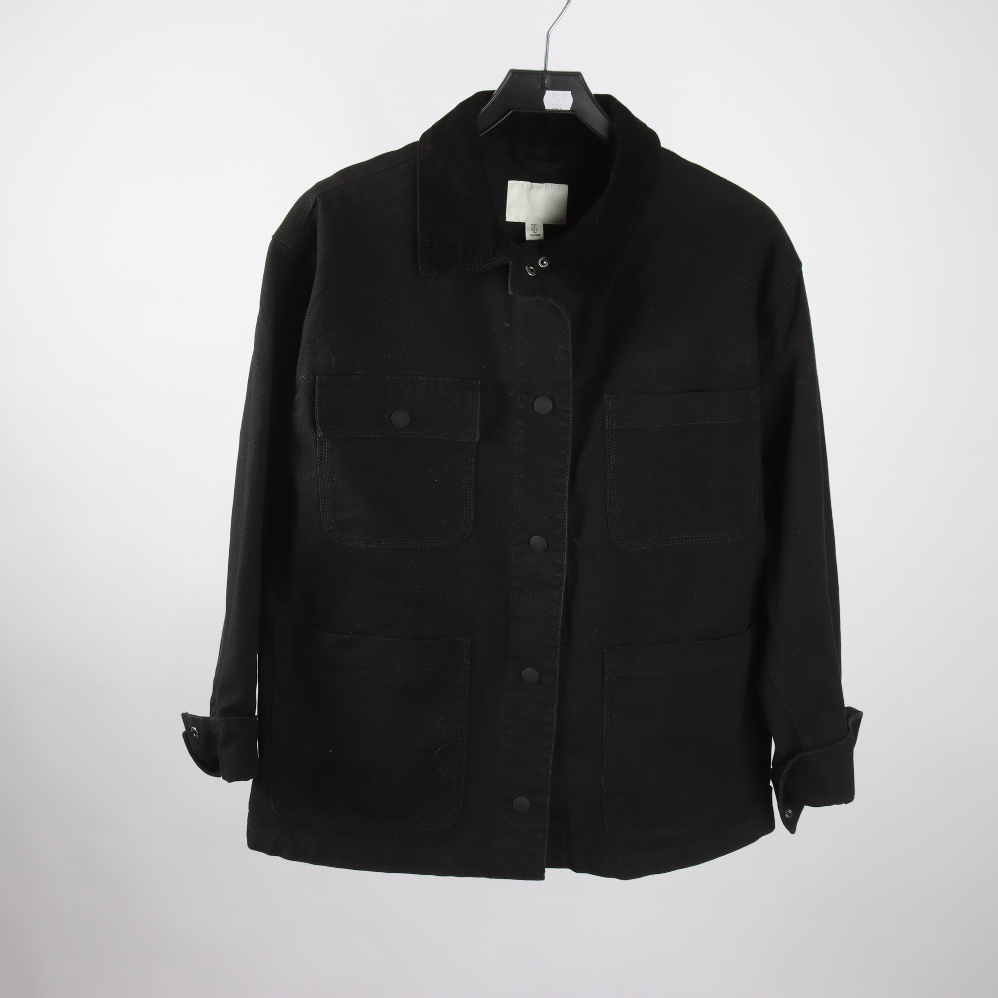 Worker jacket, H&M, svart, jeans, stl. L.