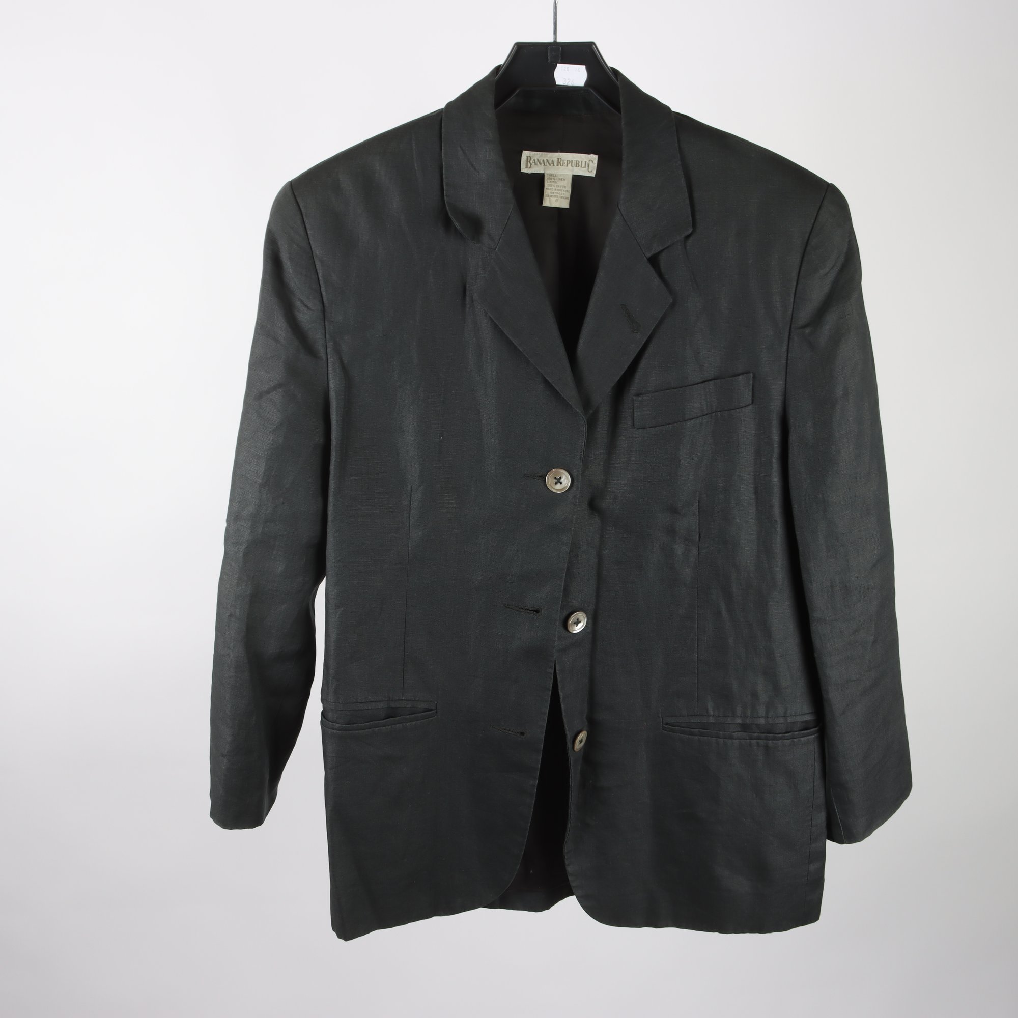 Kavaj, Banana Republic, svart, 100% lin, stl. 36.