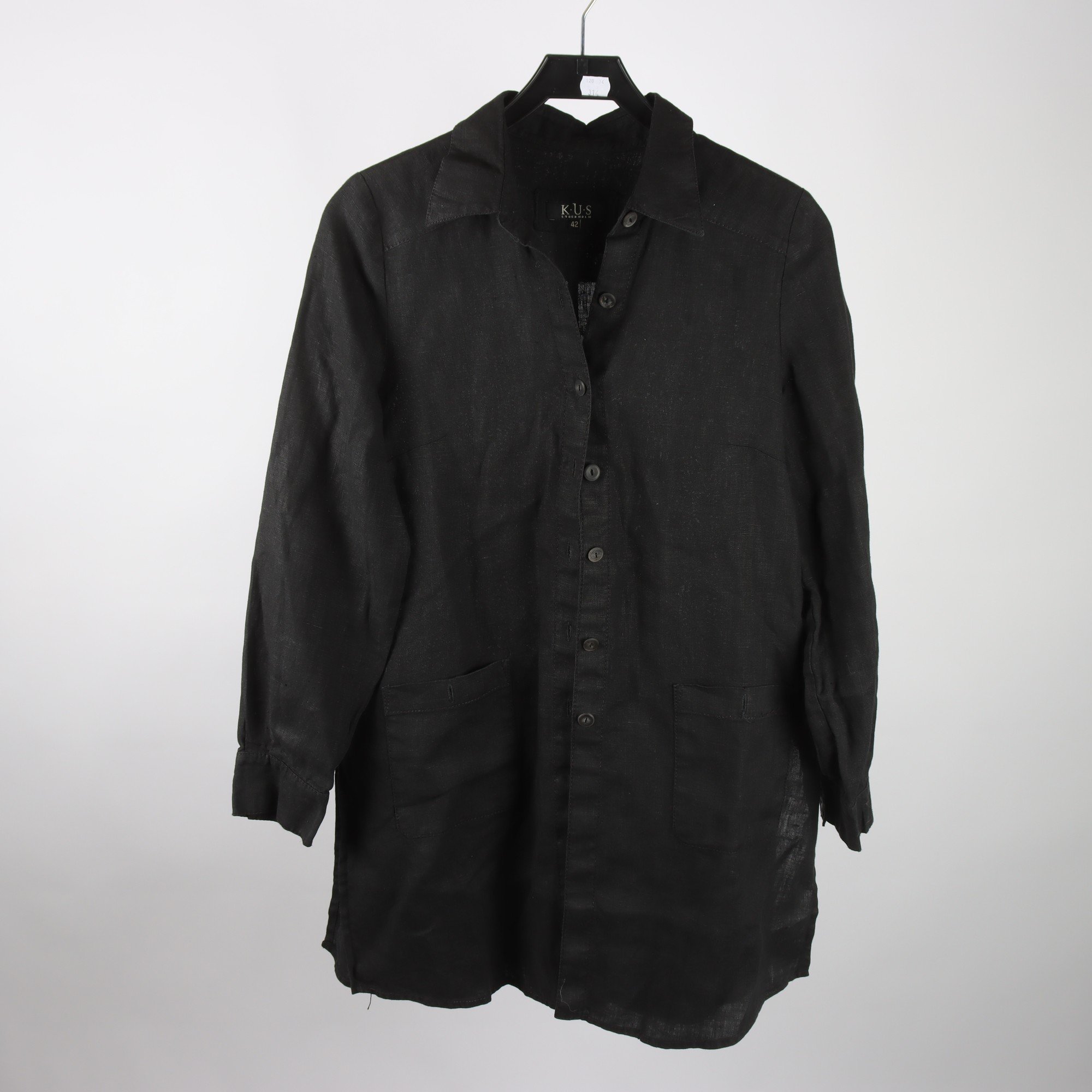 Sommarjacka, K.U.S, svart, 100% lin, stl. 42.