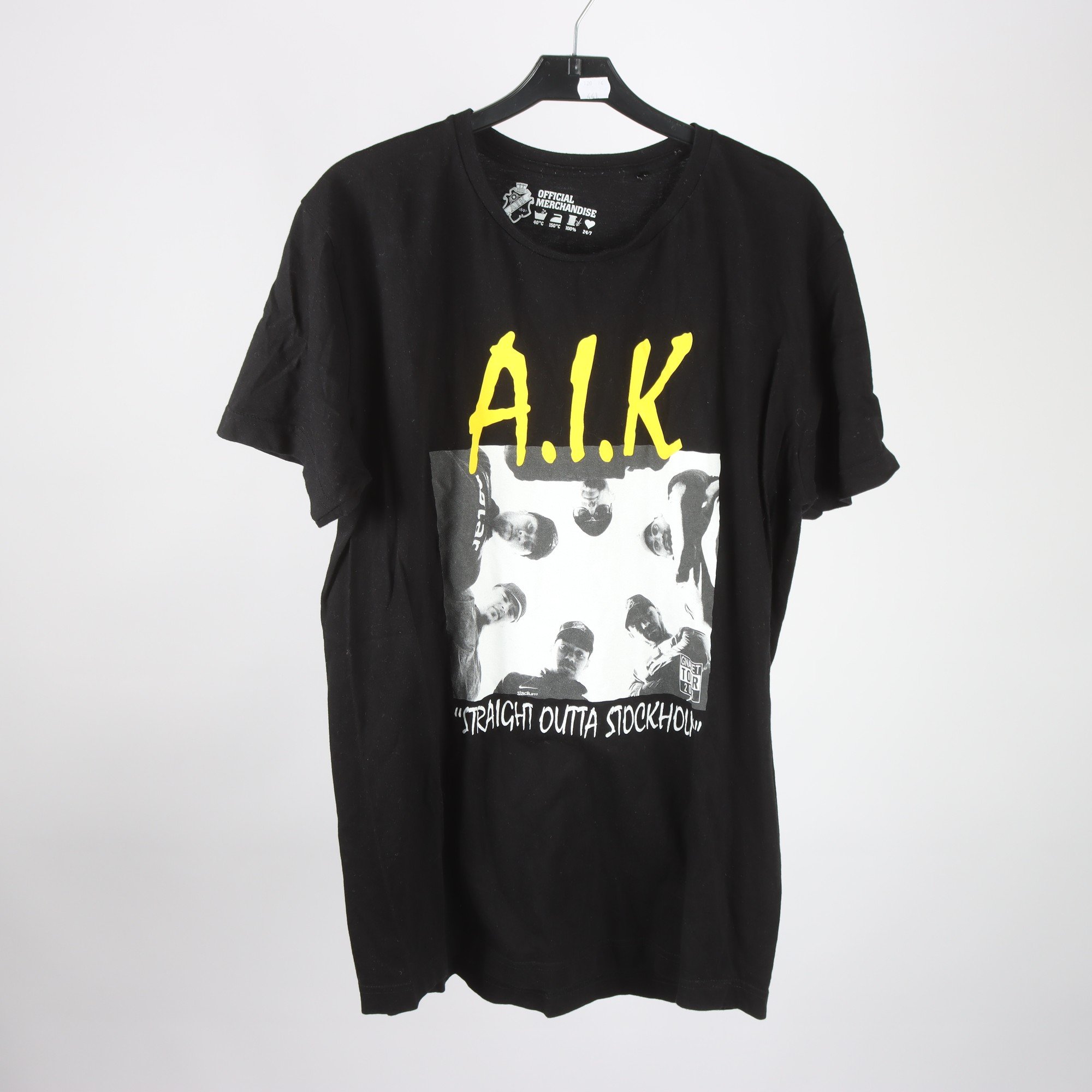 T-shirt, AIK, Gnaget, svart, gul, stl. L.