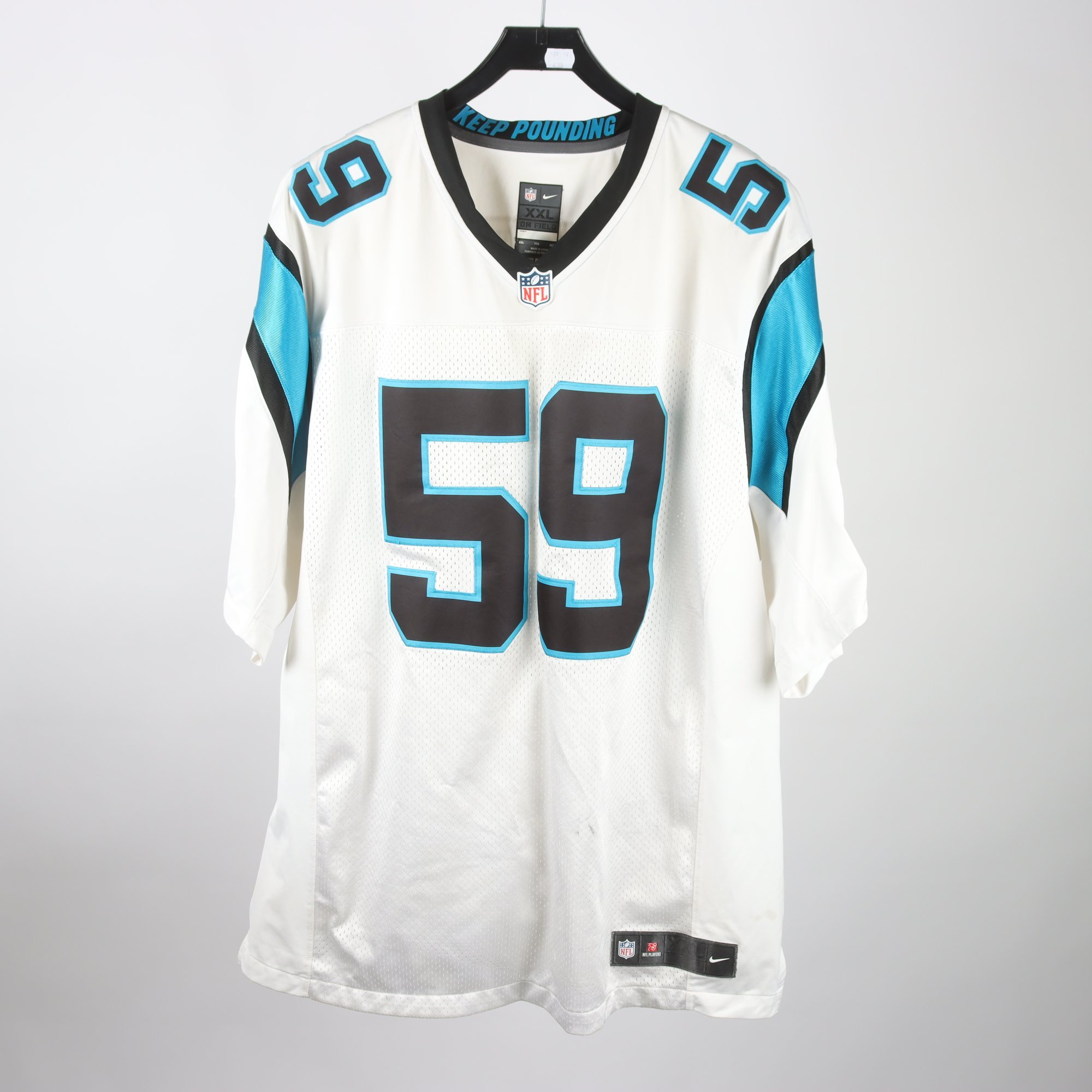 Sporttröja, Nike, NFL, Kuechly, vit, blå, stl. XXL.