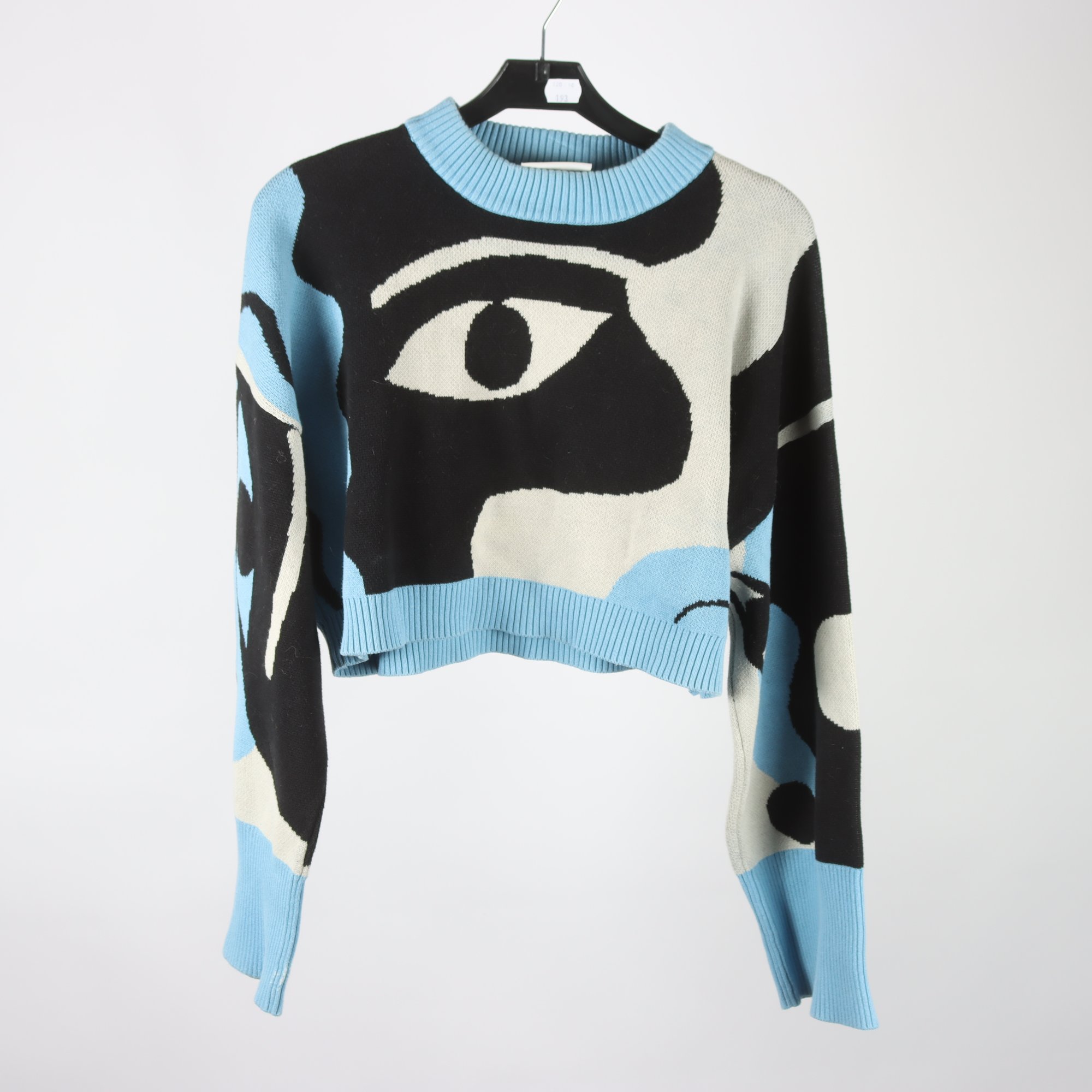 Tröja, Monki, blå, svart, vit, mönstrad, stl. M