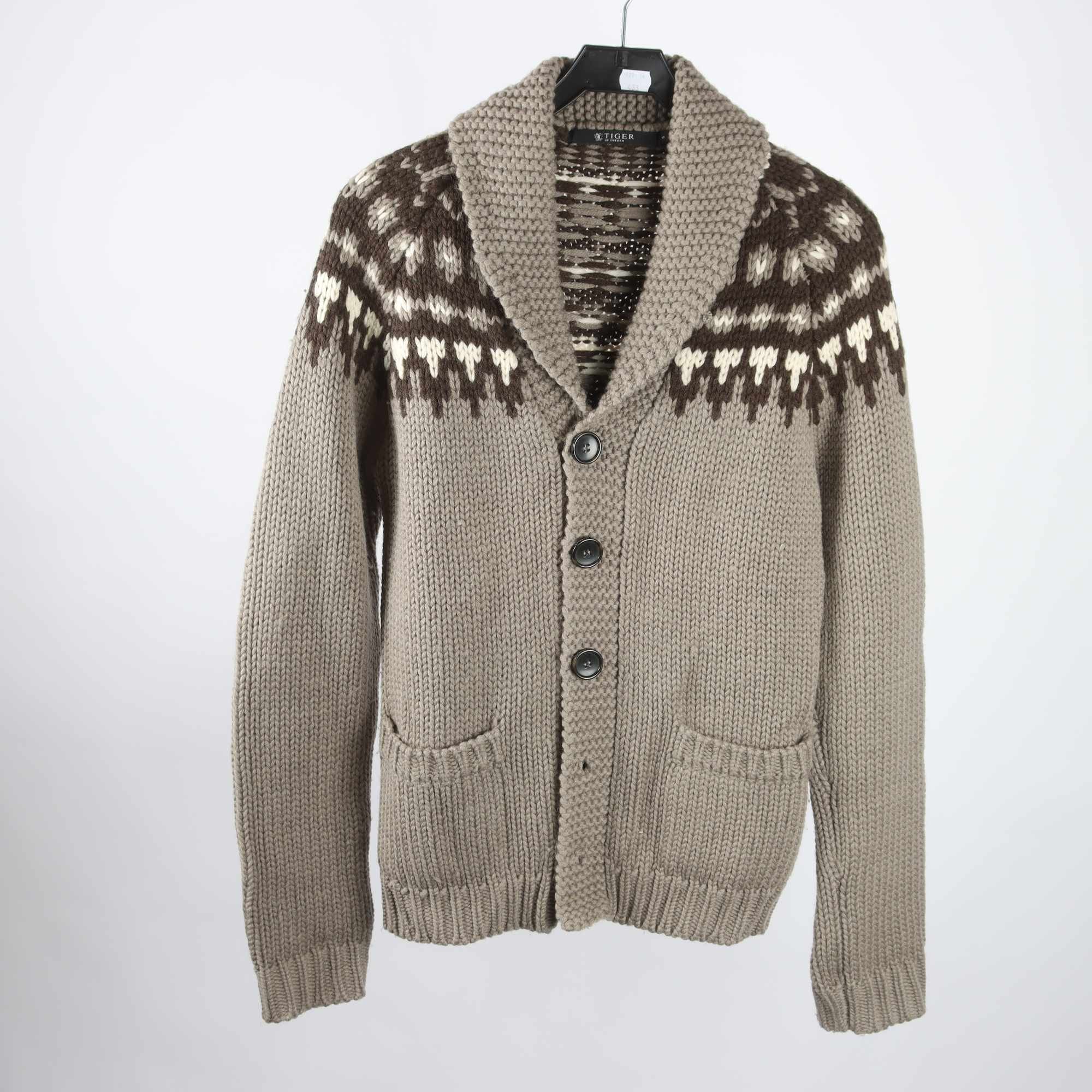 Kofta, Tiger of Sweden, grå, brun, 100% ull, stl. S.