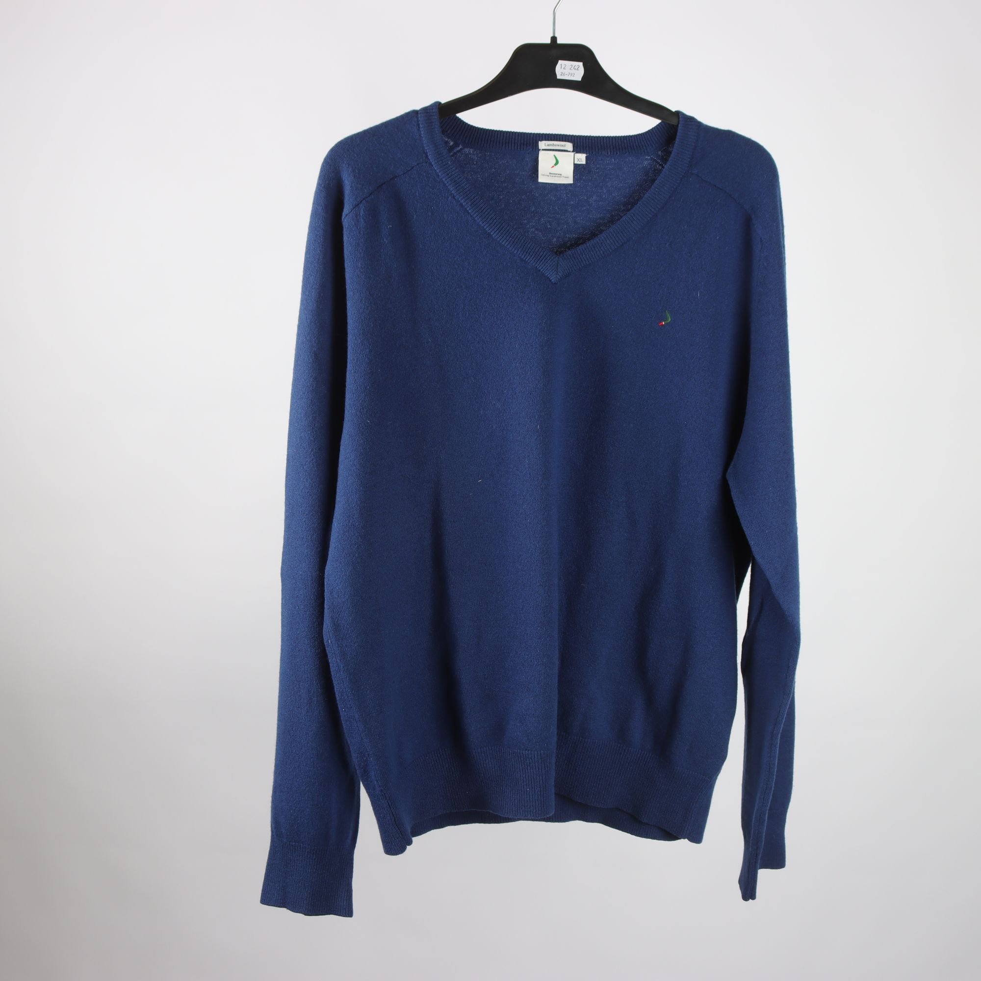 Stickad tröja, Boomerang, lammull, stl. XL