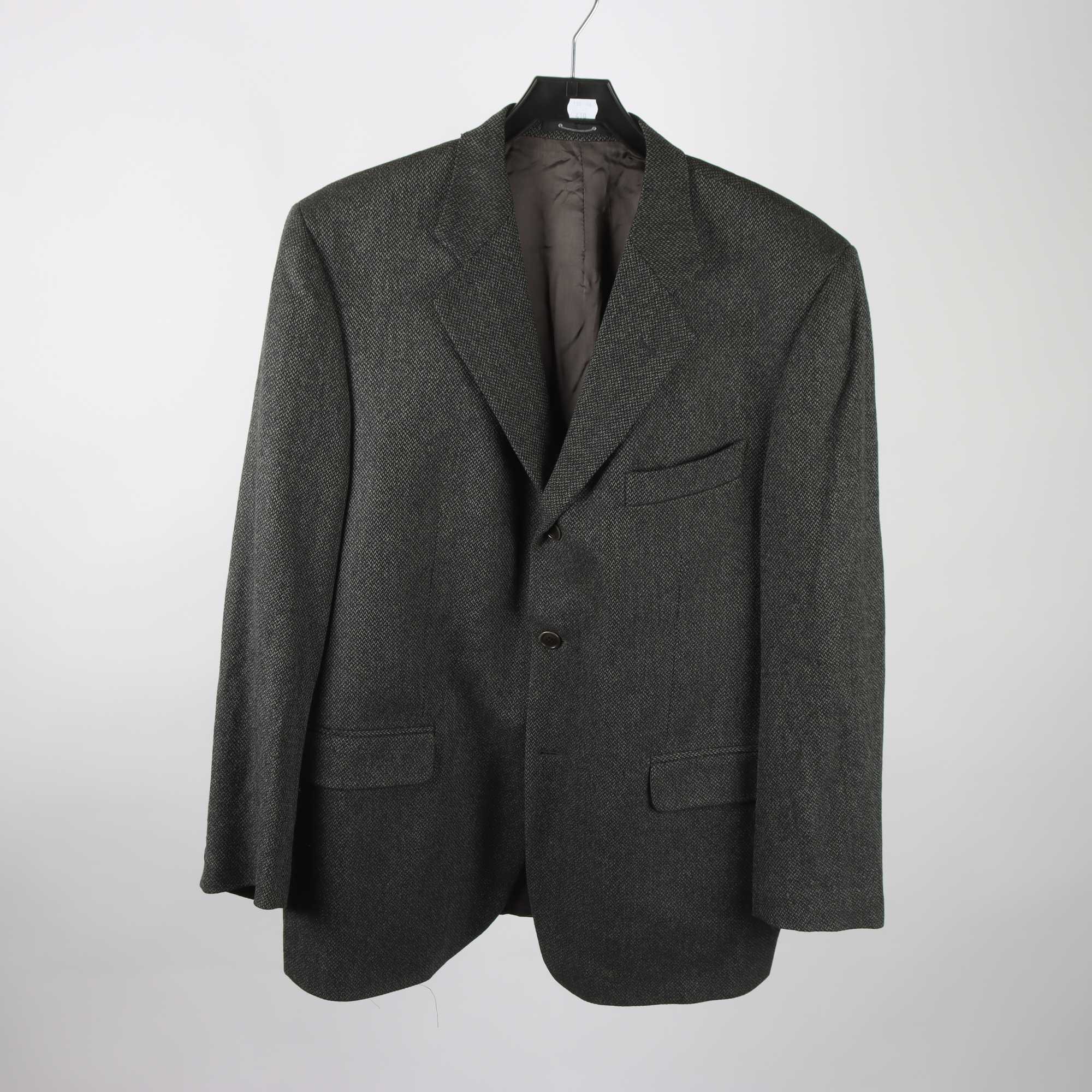 Kavaj, Lubiam, NK, grå/svart, ull, cashmere, stl. 52.