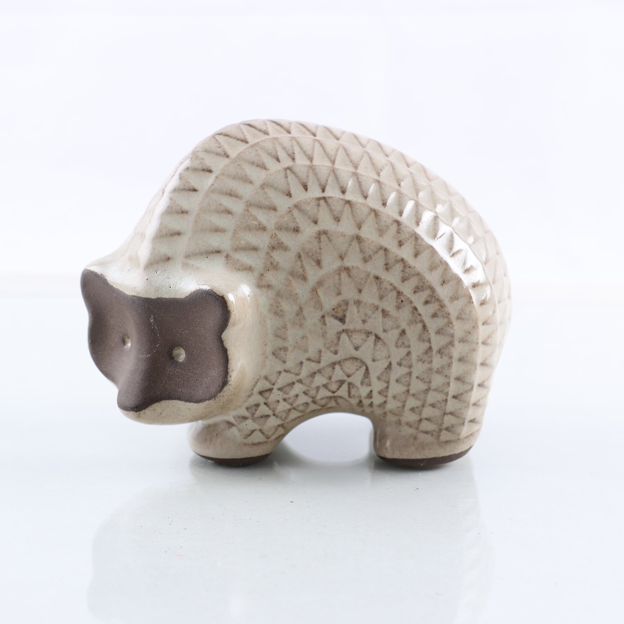 Figurin, igelkott, glaserad keramik, Rörstrand, 1960