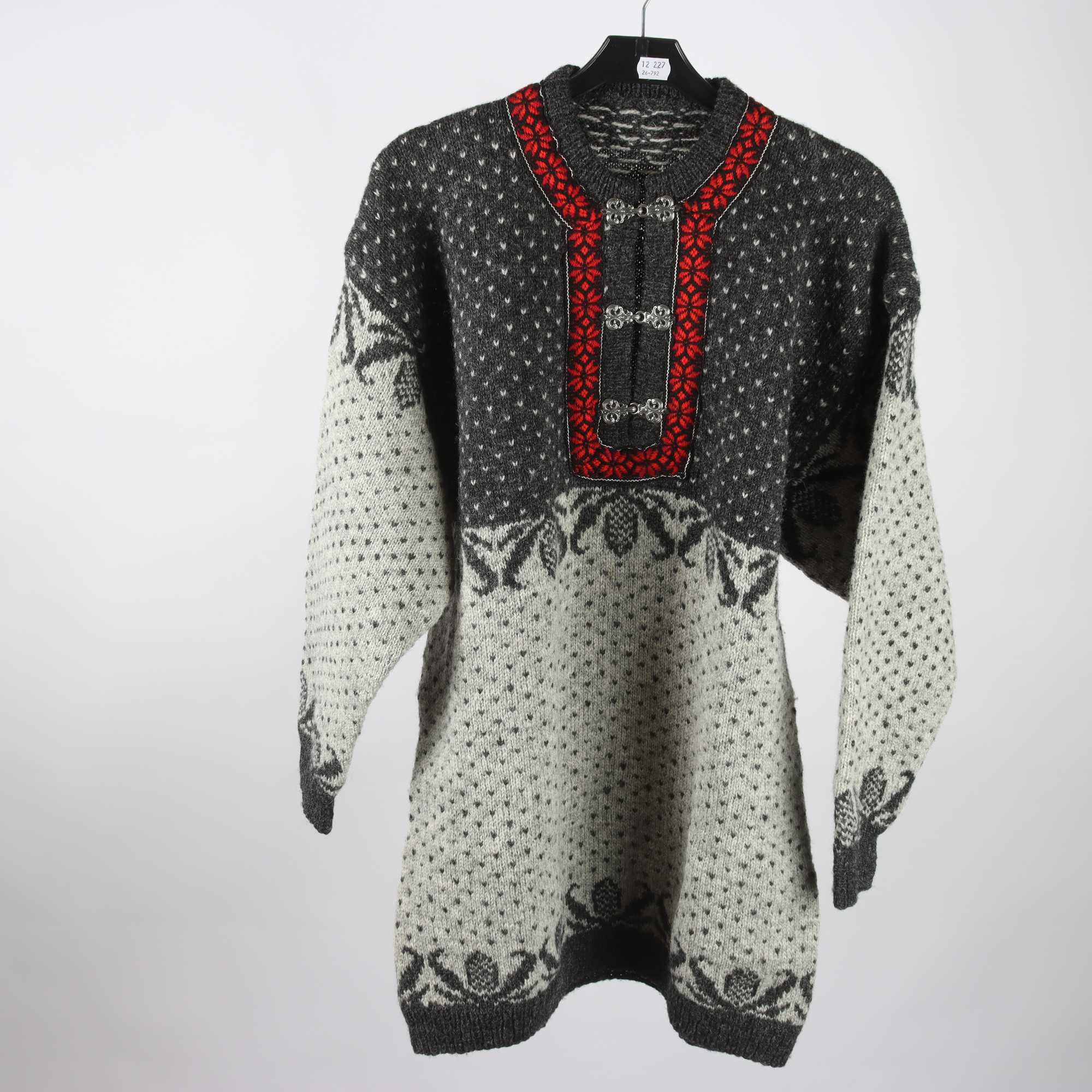 Handstickad fiskartröja, stl. L