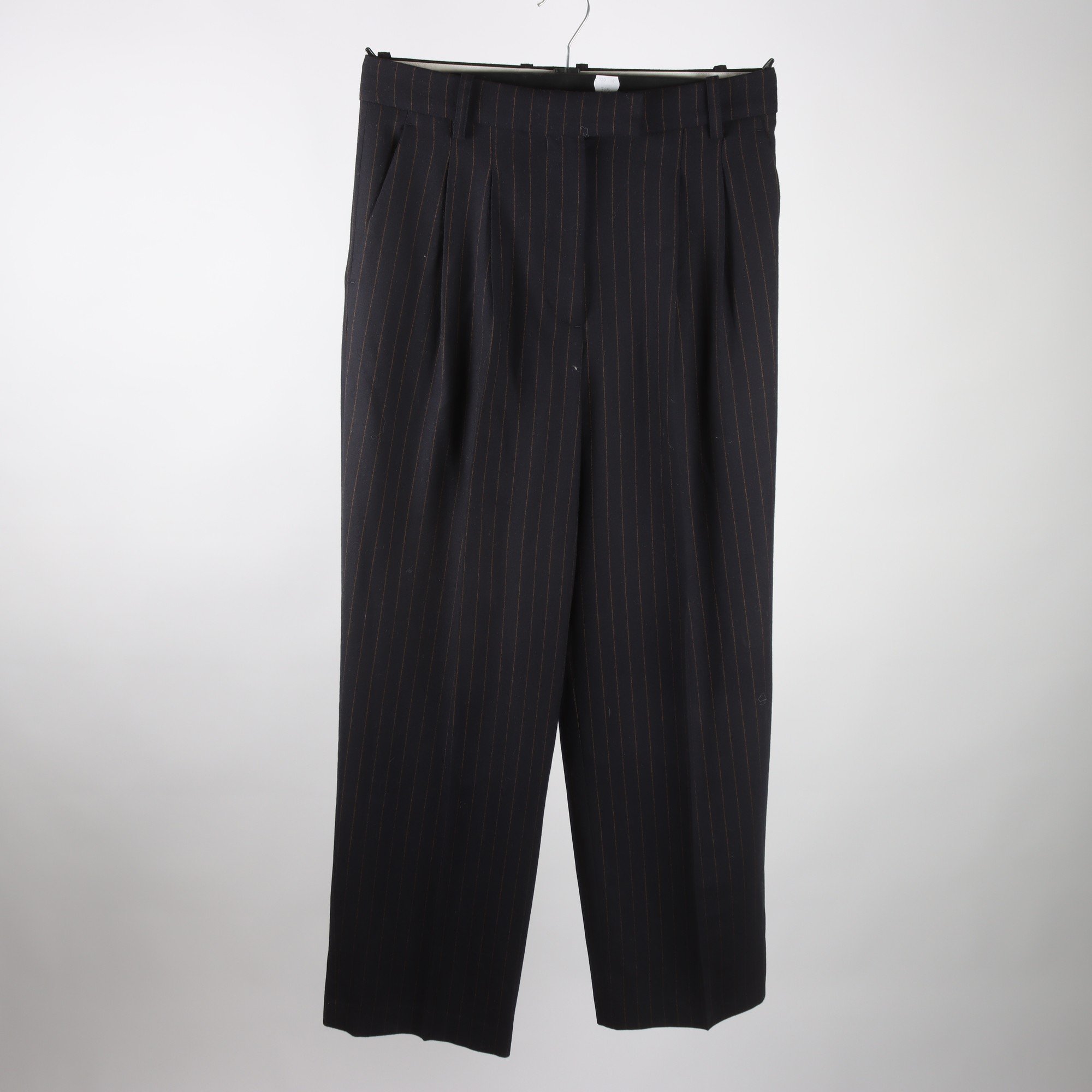 Byxor, Arket, randig, blå, brun, 97% ull, stl. 40.