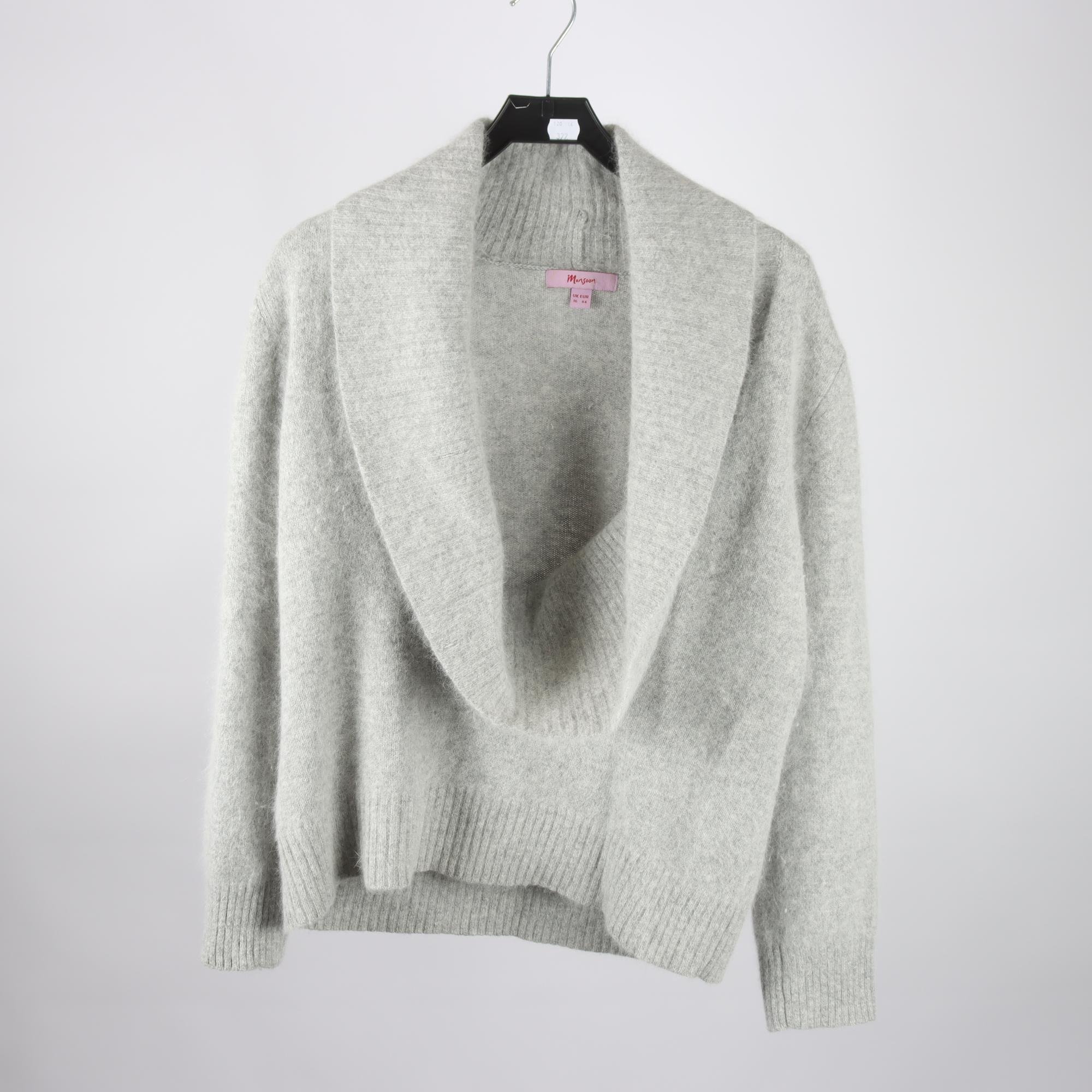 Tröja, Monsoon, grå, lammull, angora, stl. 44.