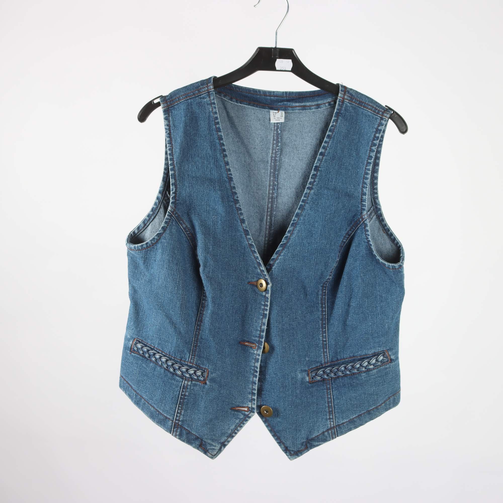 Väst, Okänd, blå, jeans, stl. 40.