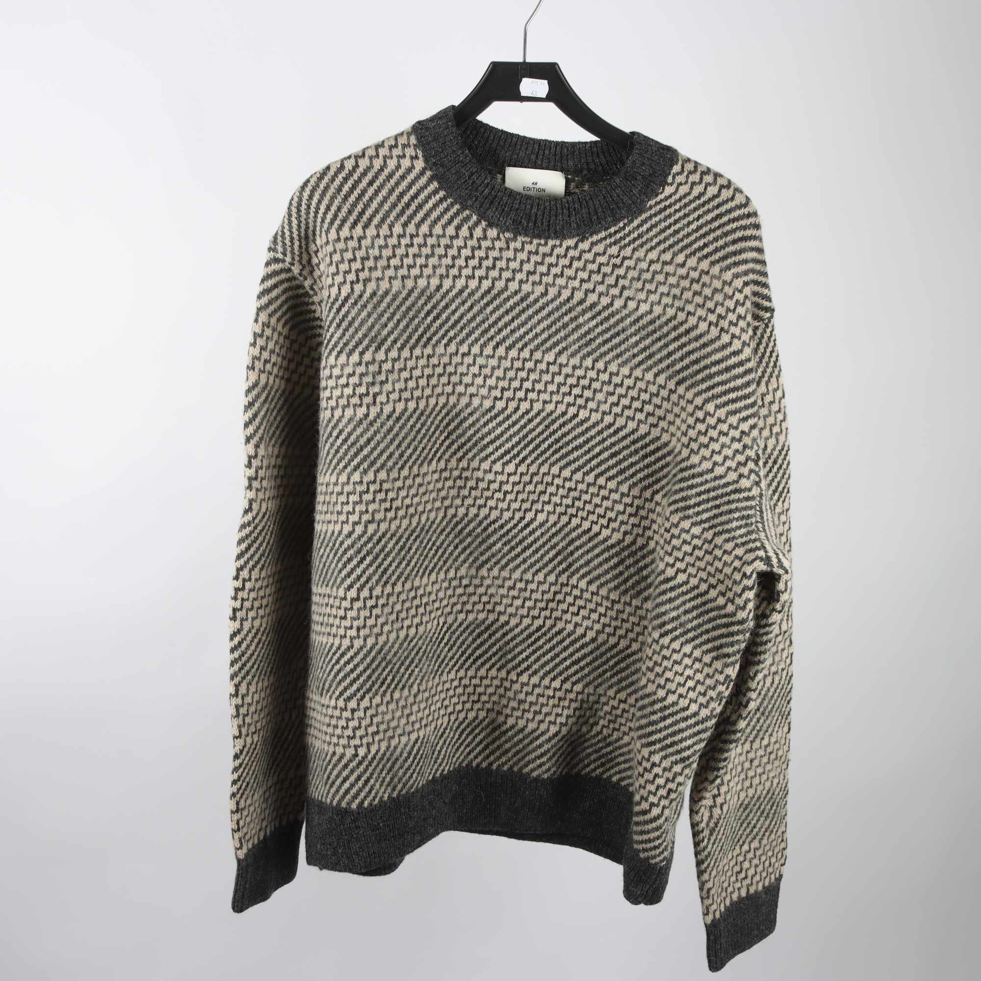 Tröja, H&M Edition, grå, beige, mönstrad, stl. L