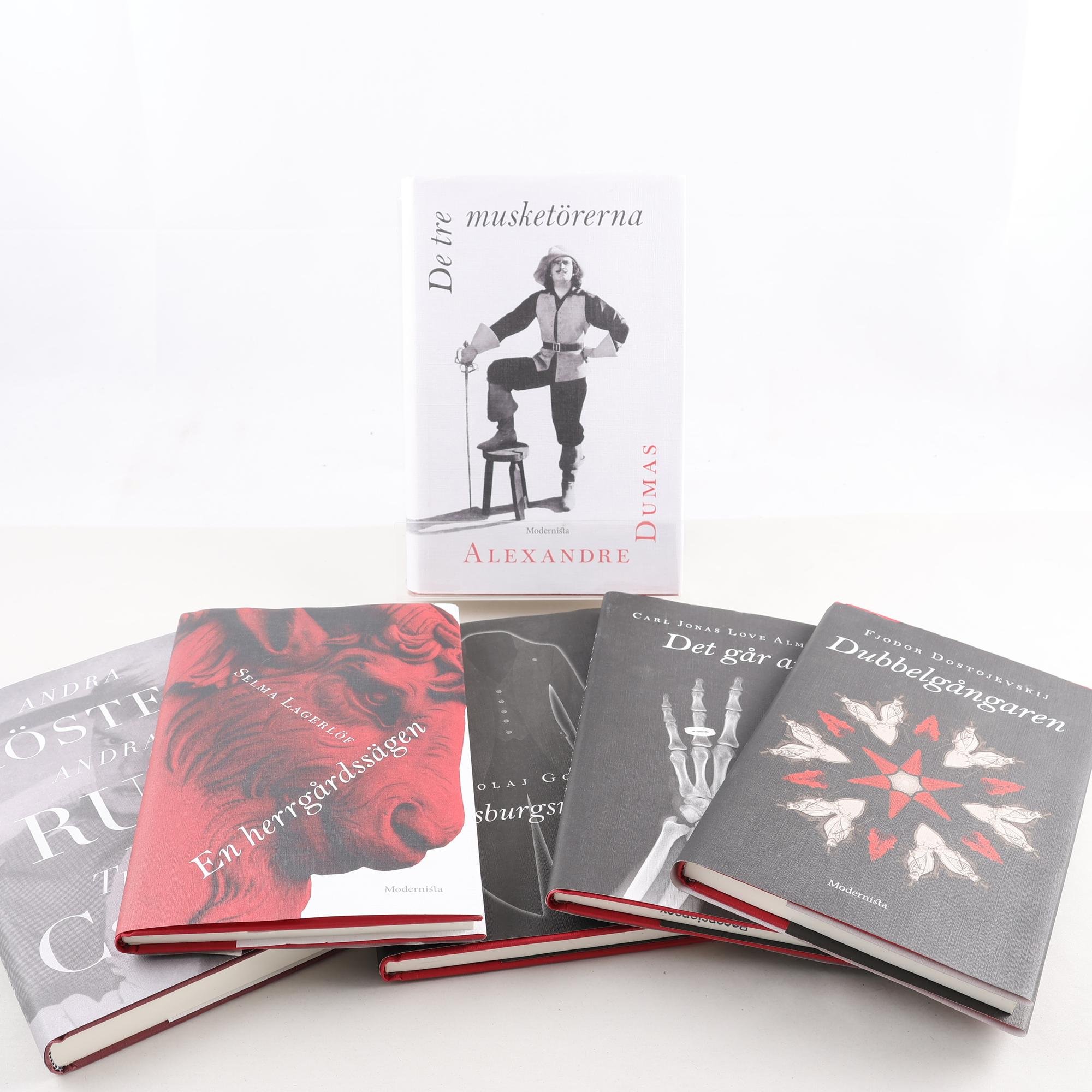 Klassiker från Modernista, 6 vol: Dostojevskij, Dumas, Gogol m.m. samfraktas ej.
