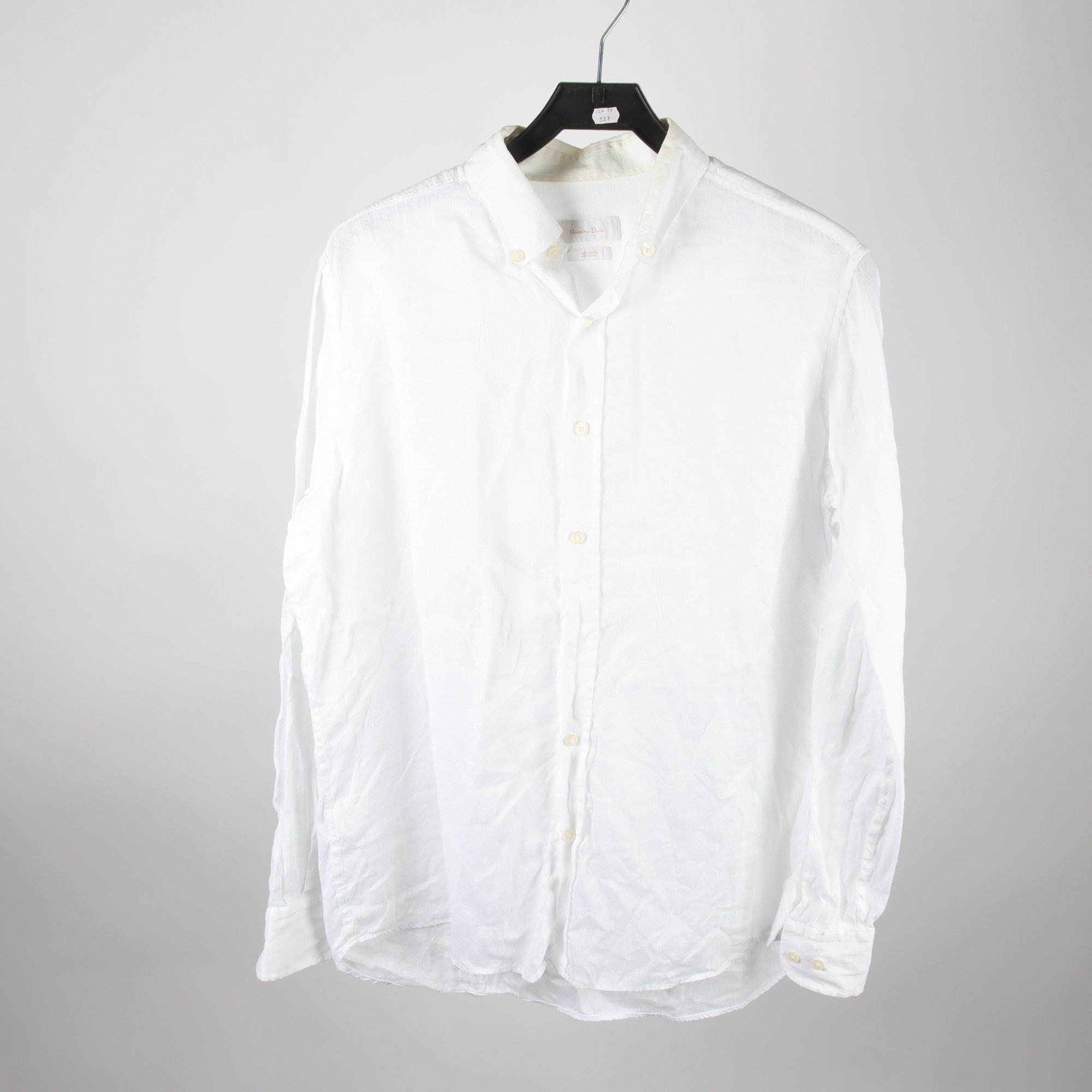 Skjorta, Massimo Dutti, vit, lin, stl. L.