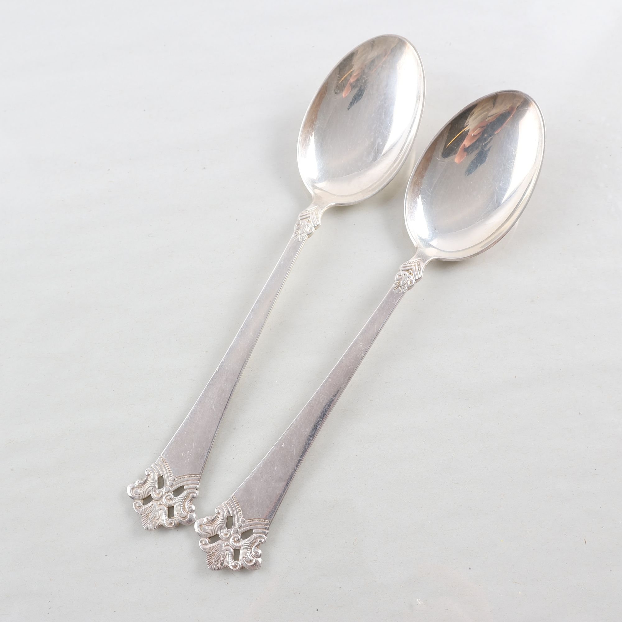 Matskedar, silver, 830, Magnus Aase, Norge, 2 st