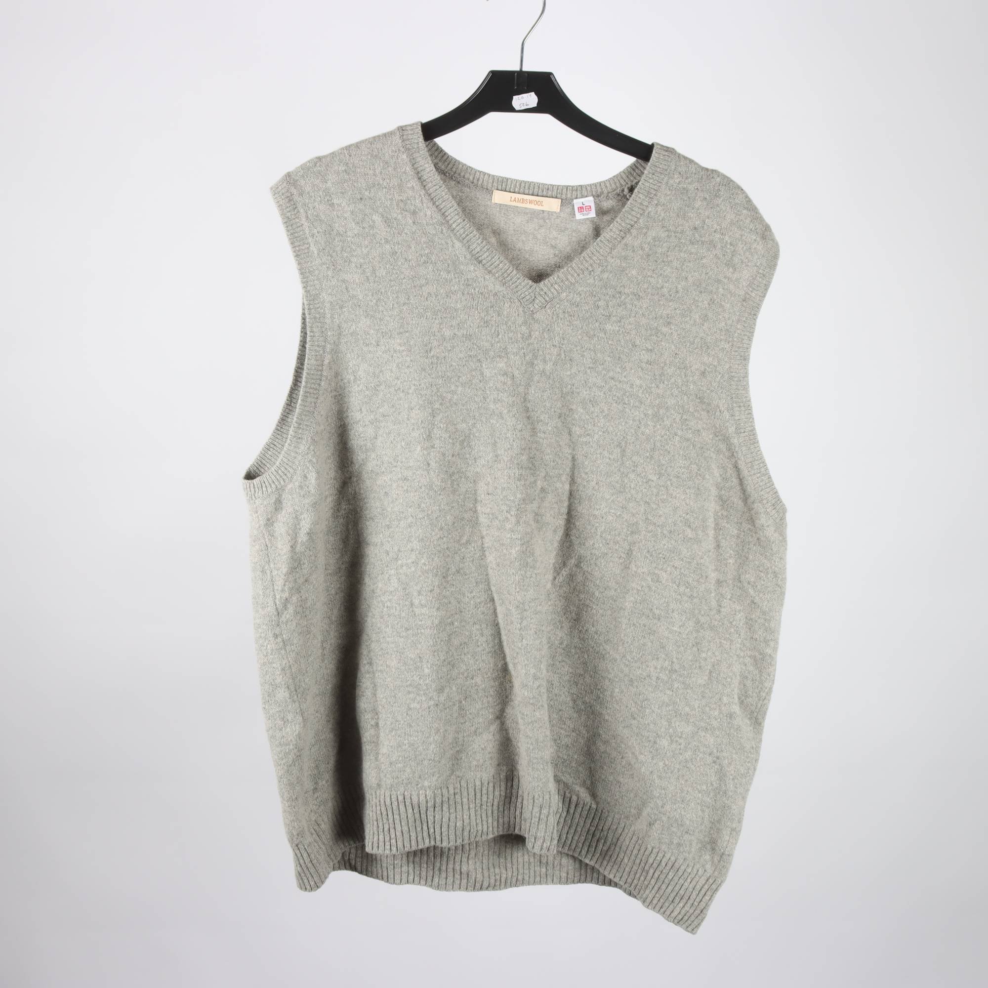 Väst, Uniqlo, grå, ull, stl. L.