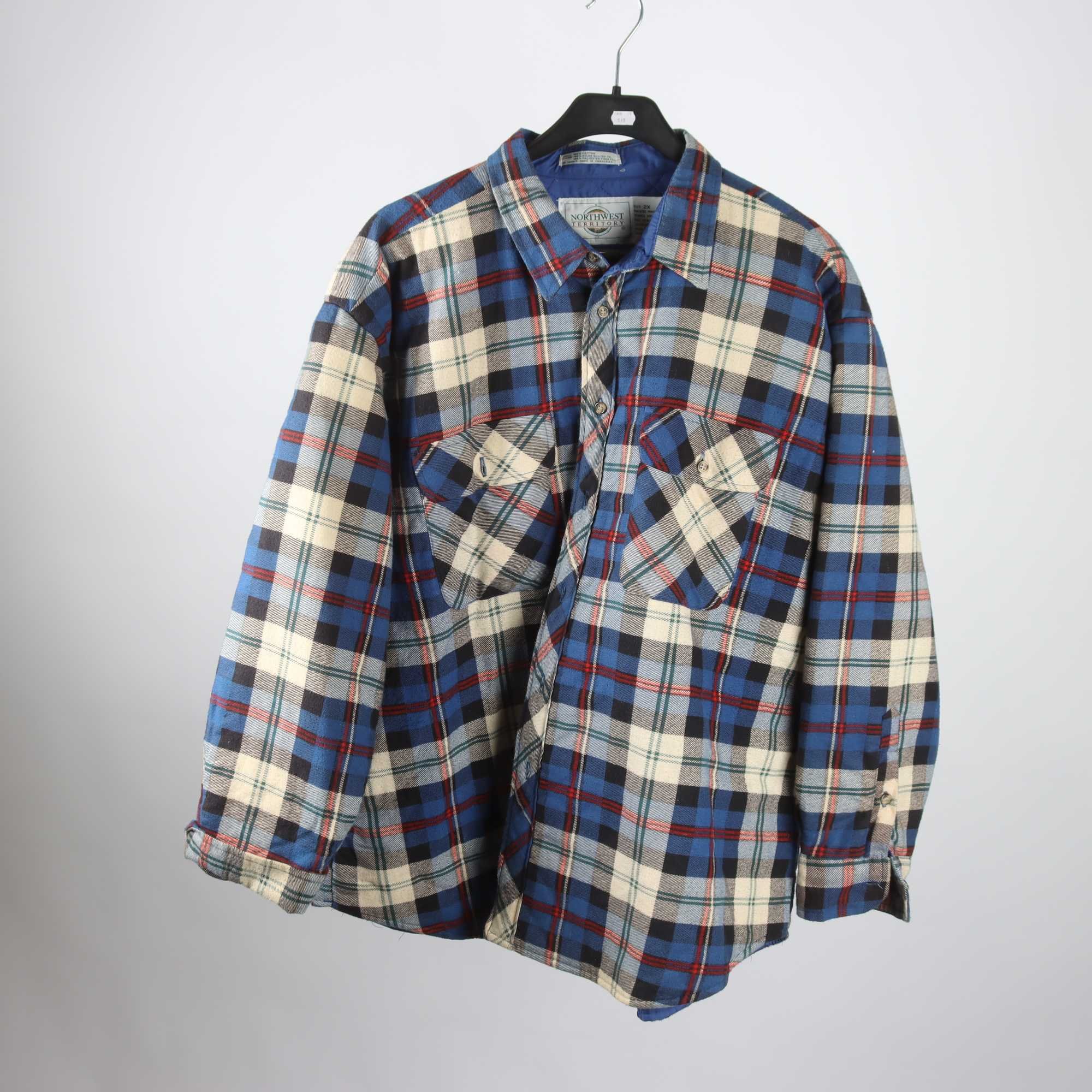 Fodrad skjorta, Northwest, rutig, blå, stl. 2X.