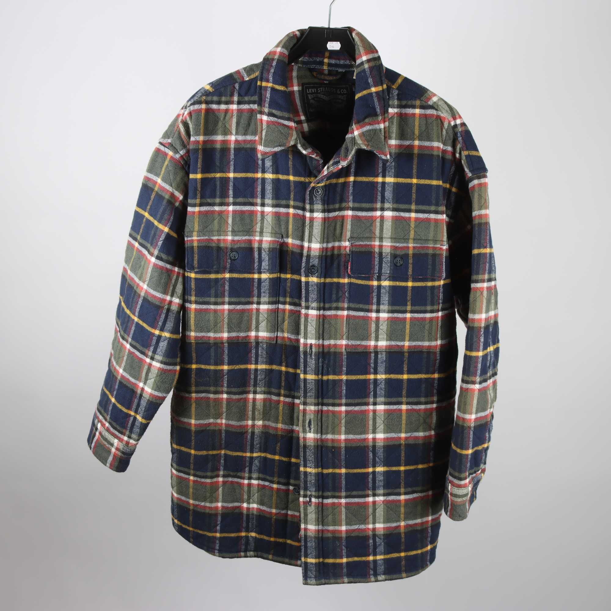 Fodrad skjorta, Levis, rutig, grön, blå, stl. XL.