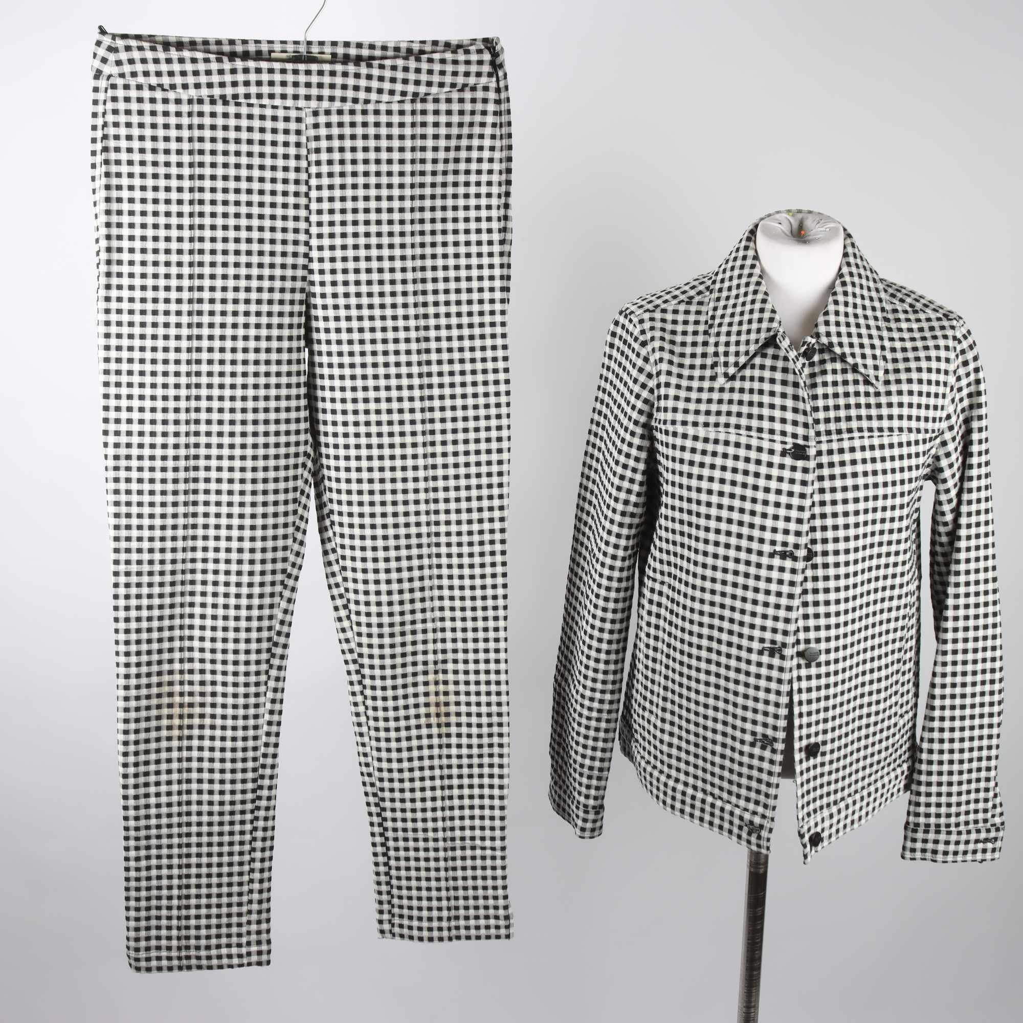 Kostym, Scotch & Soda, vit, svart, rutig, stl. S.