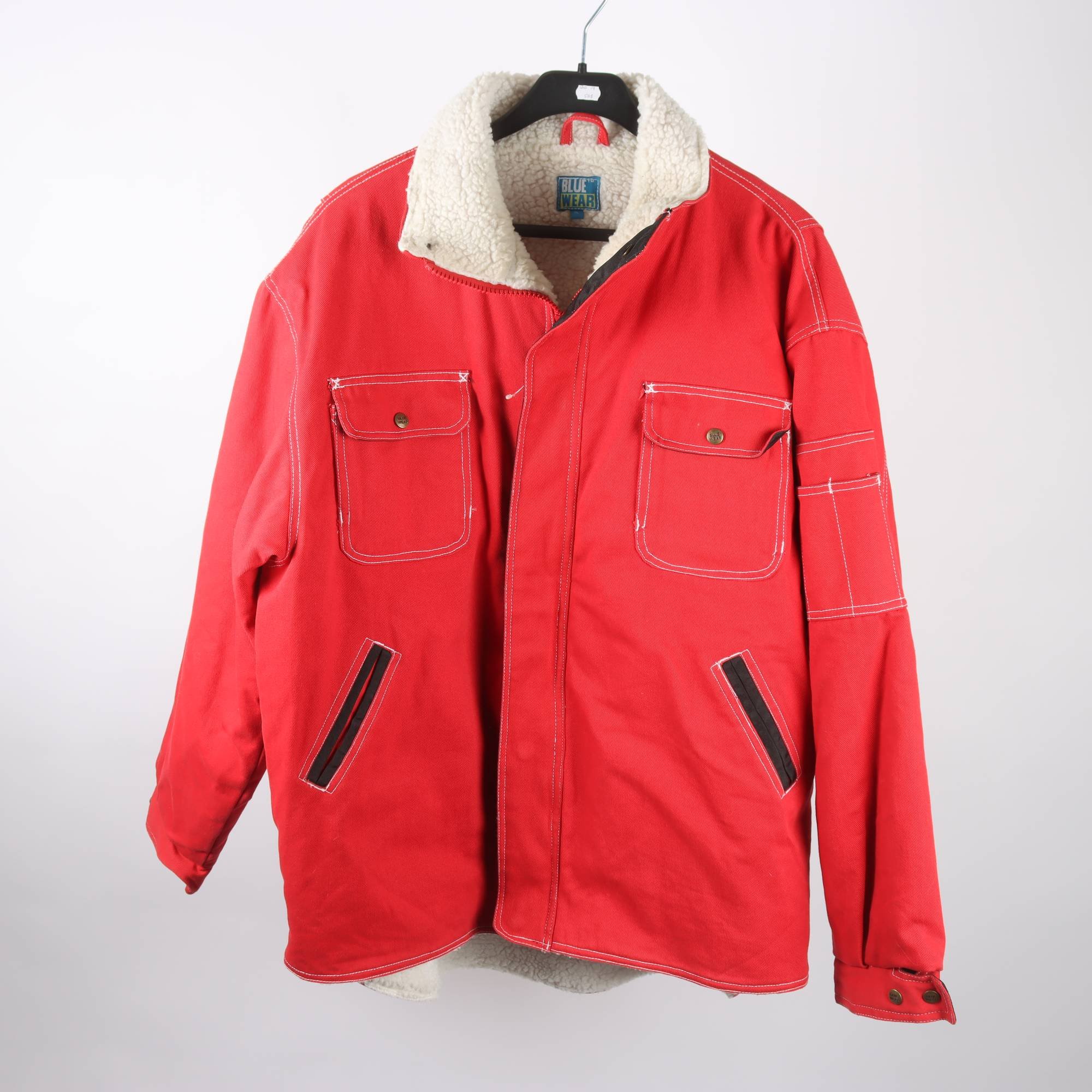 Fodrad jacka, Blue Wear, röd, pilefoder, stl. XL.